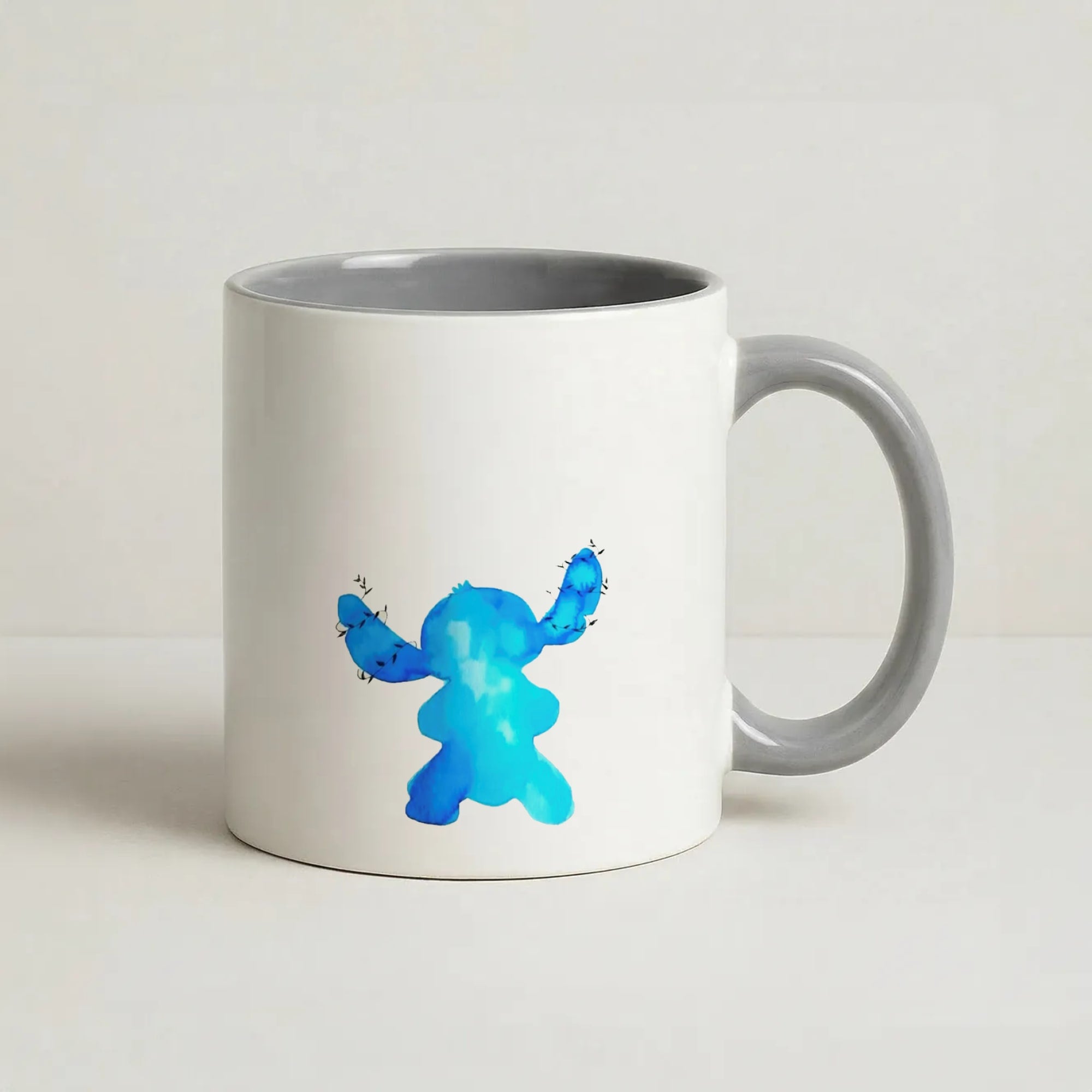Watercolour Blue Alien Disney Coffee Grey Mug