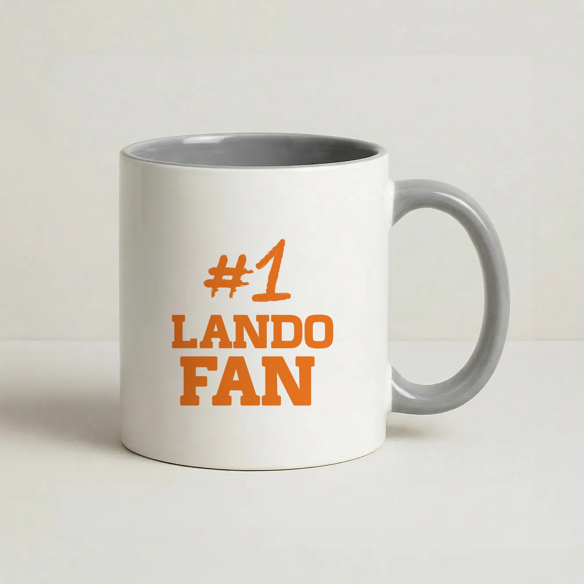 #1 Lando Fan Coffee Grey Mug