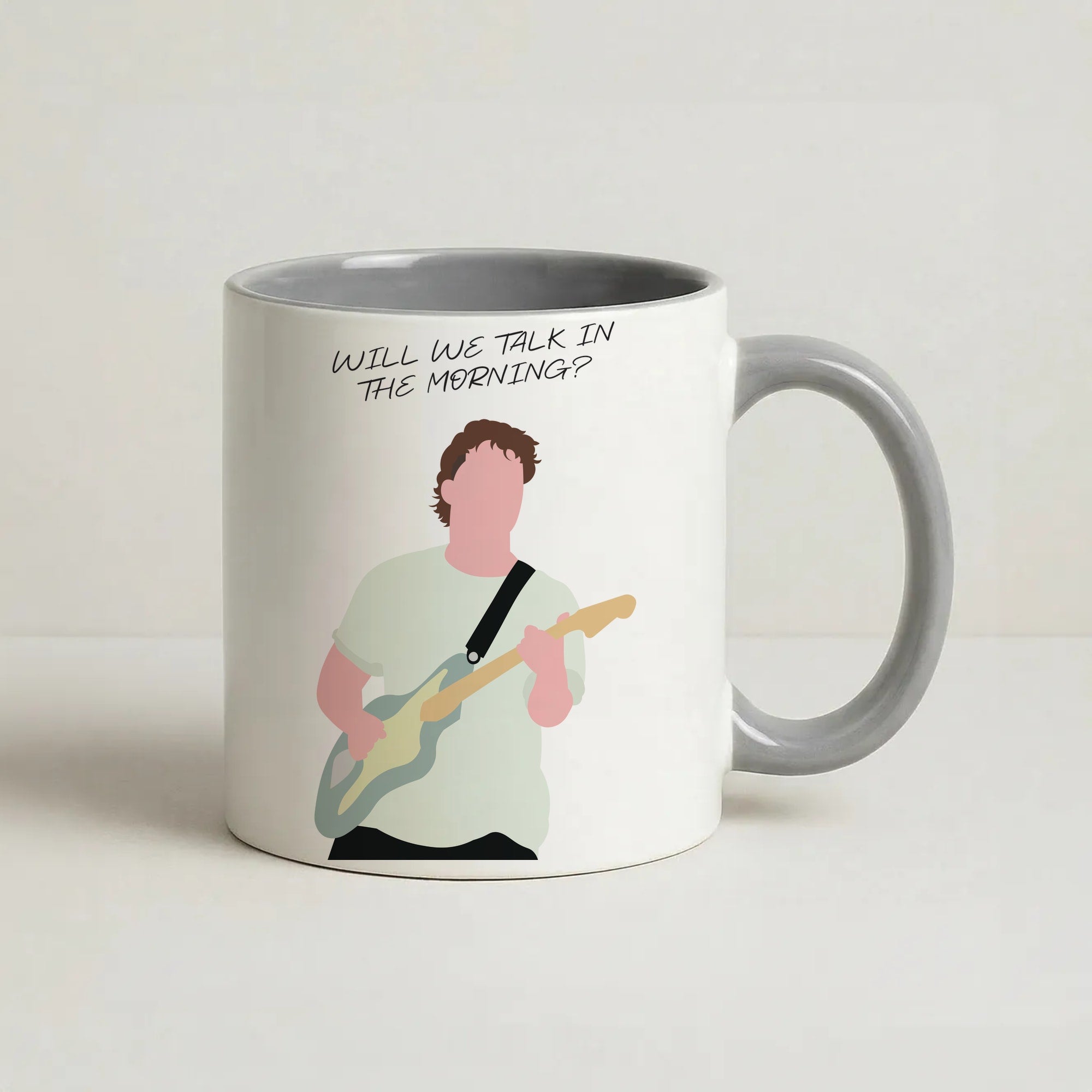Will We Talk In The Morning Yellow Coffee Grey Mug