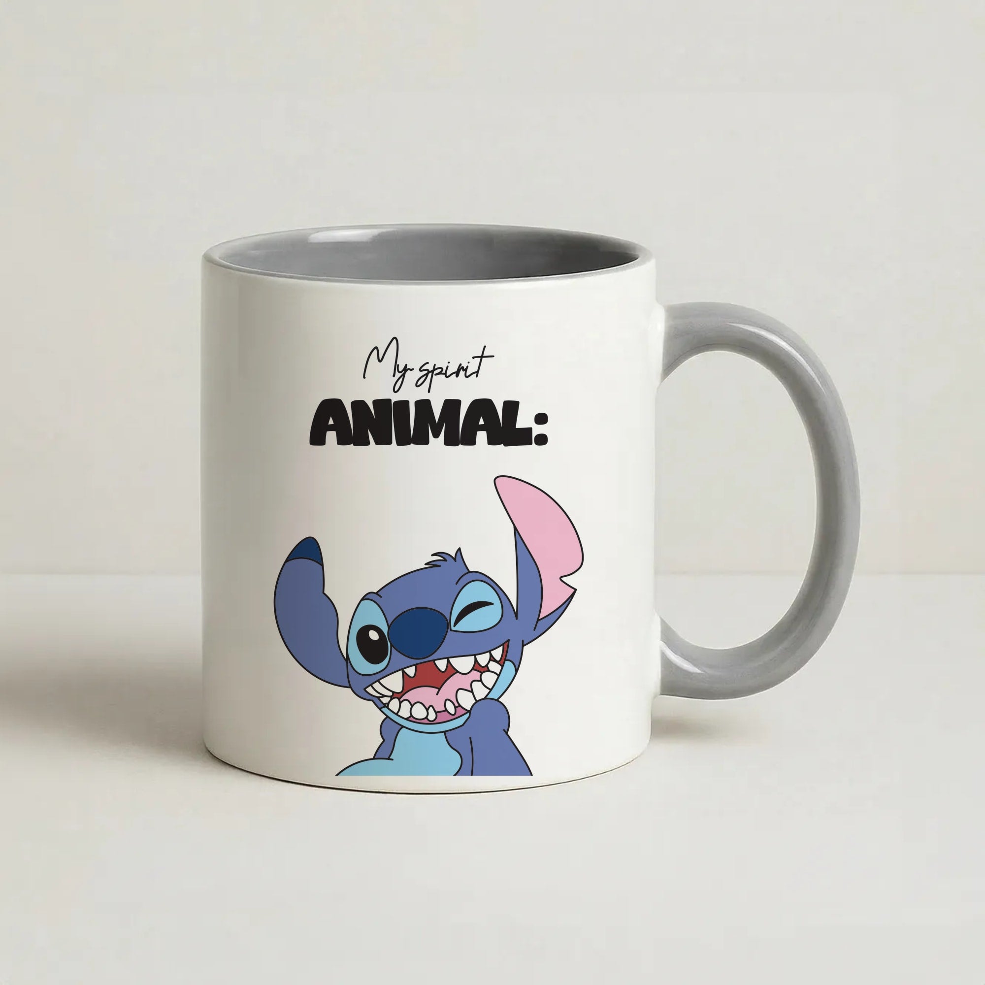 My Sprit Animal Blue Alien Coffee Grey Mug