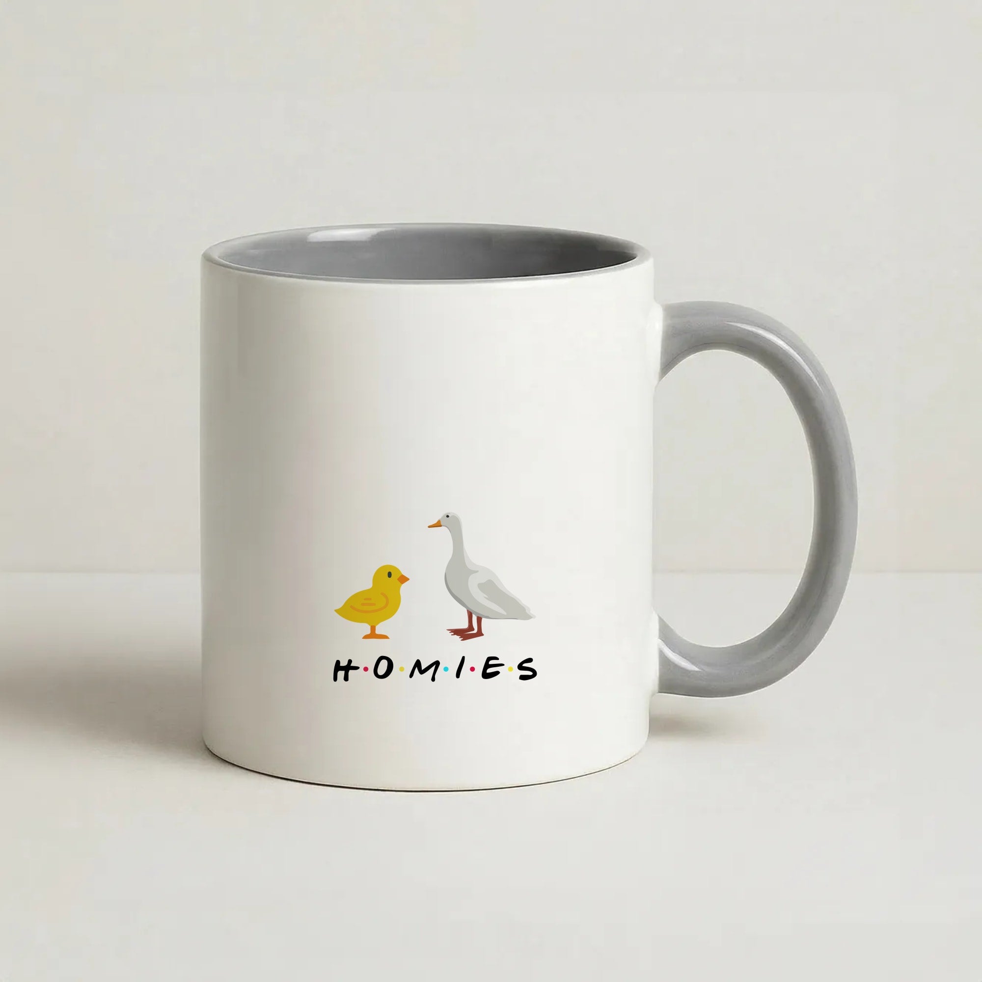 Homies Chick And Duck Coffee Grey Mug