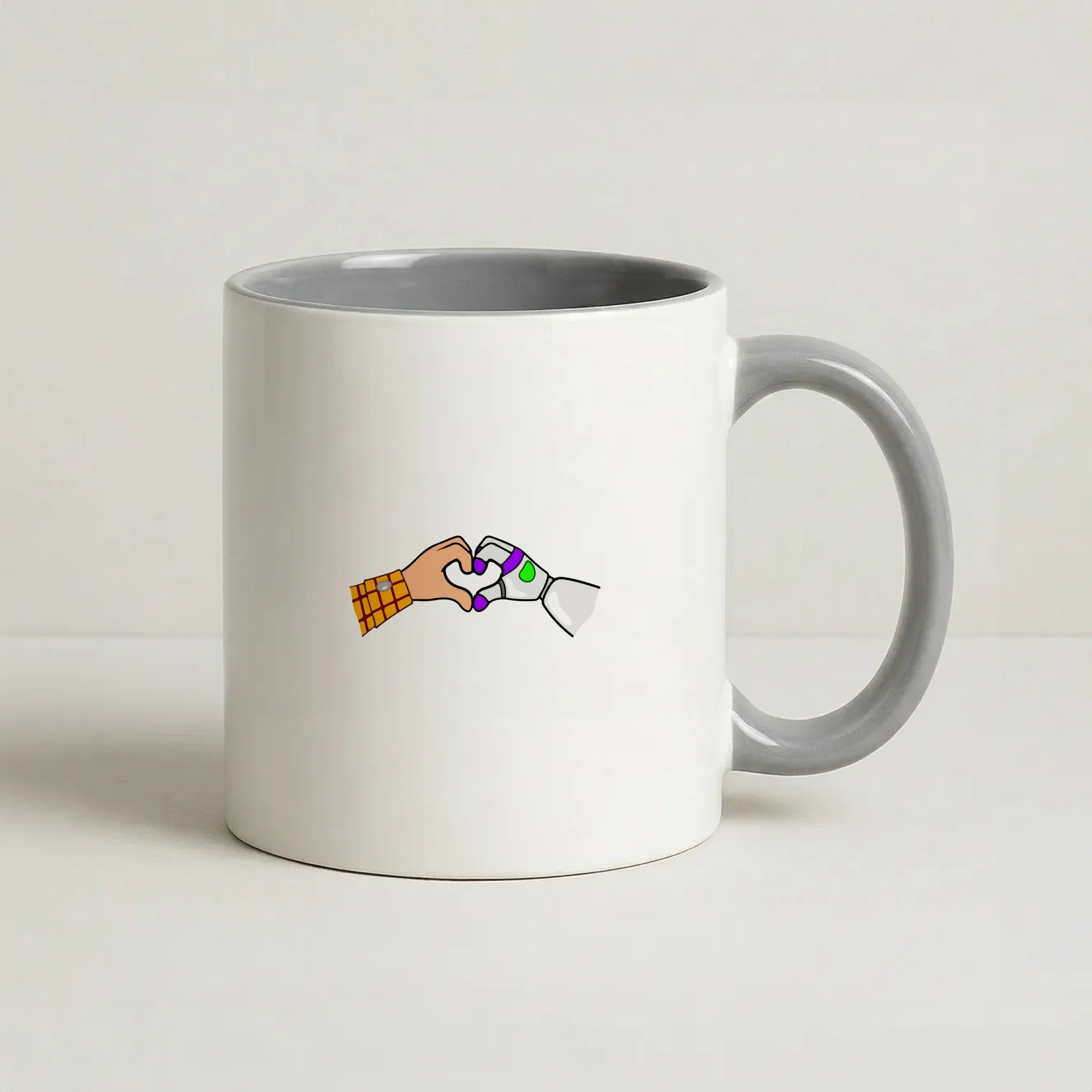 Woody And Buzz Love Coffee Grey Mug