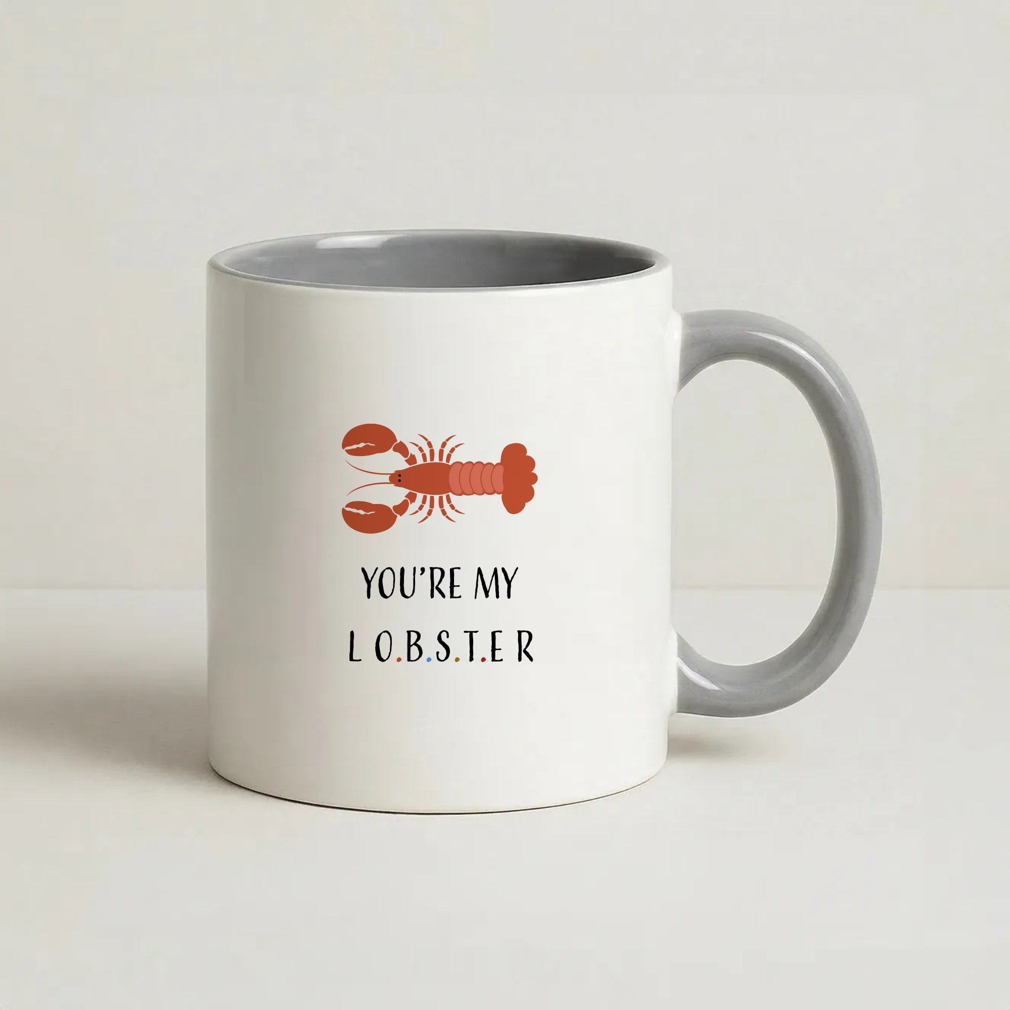 You're My Lobster Coffee Grey Mug