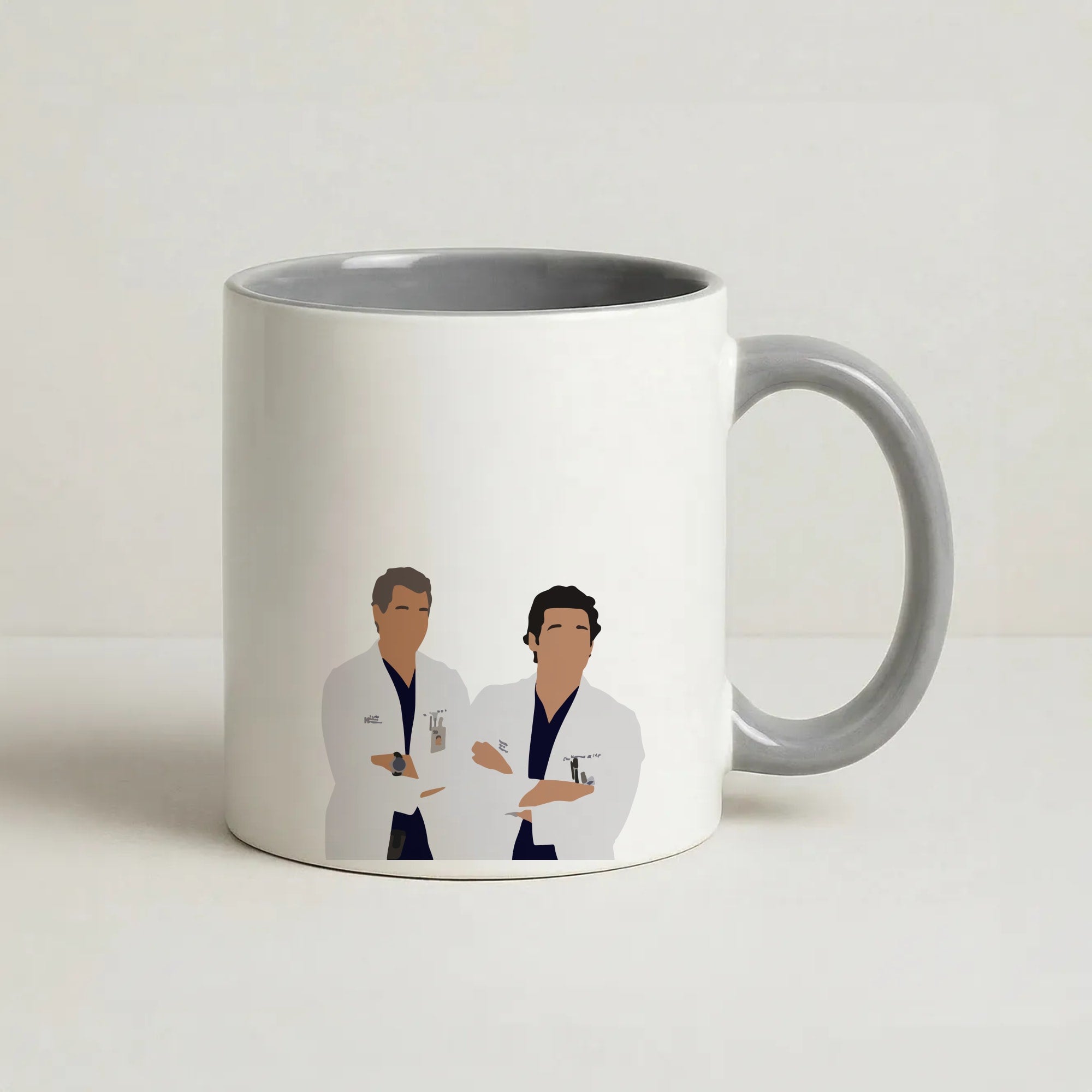 Two Doctors Arm Crossed - Grey's Coffee Grey Mug