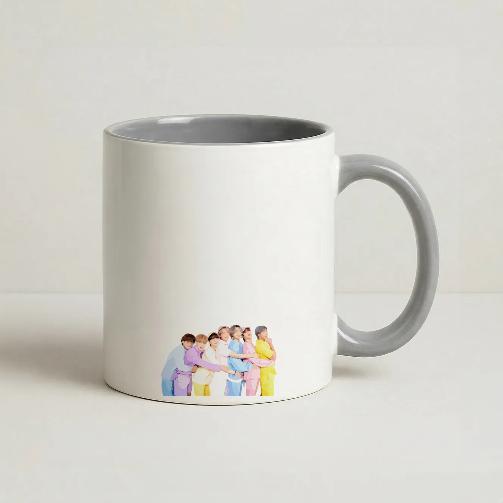 Colourful K-Pop Band Band Coffee Grey Mug