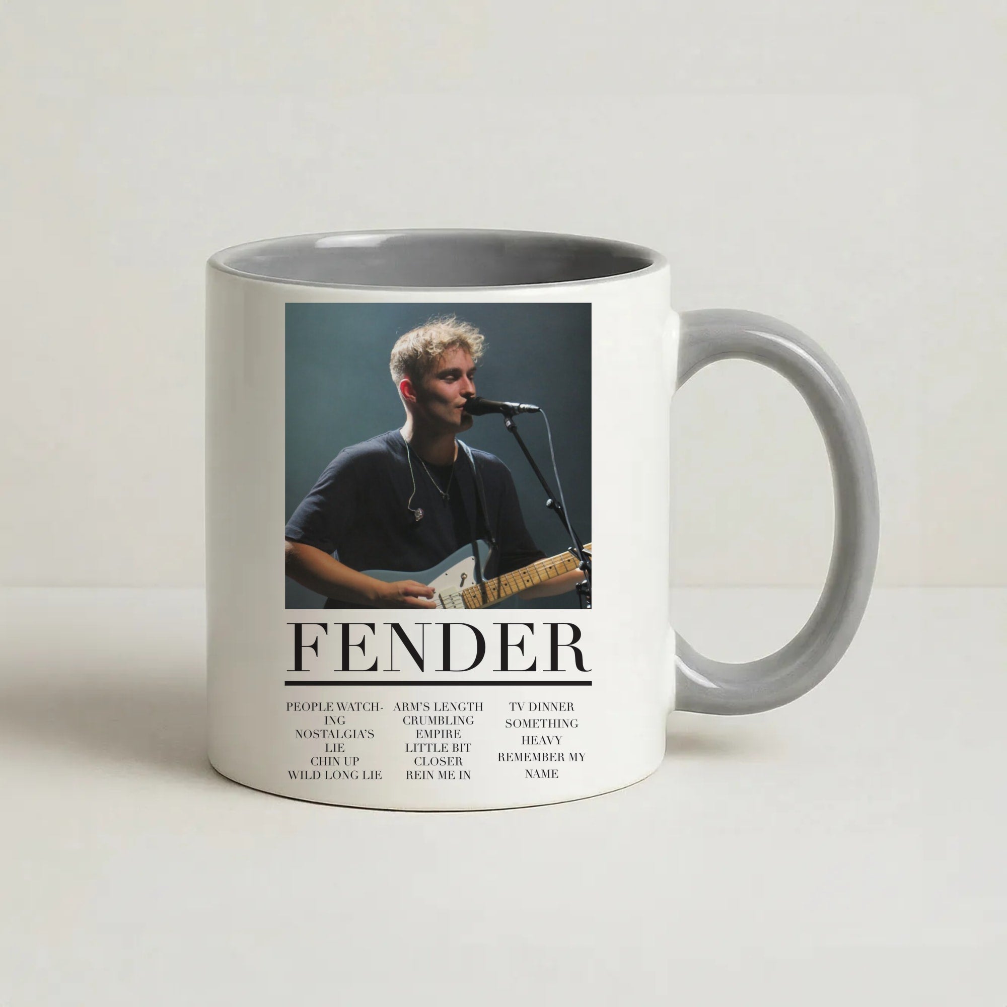Fender Orange Song List Coffee Grey Mug