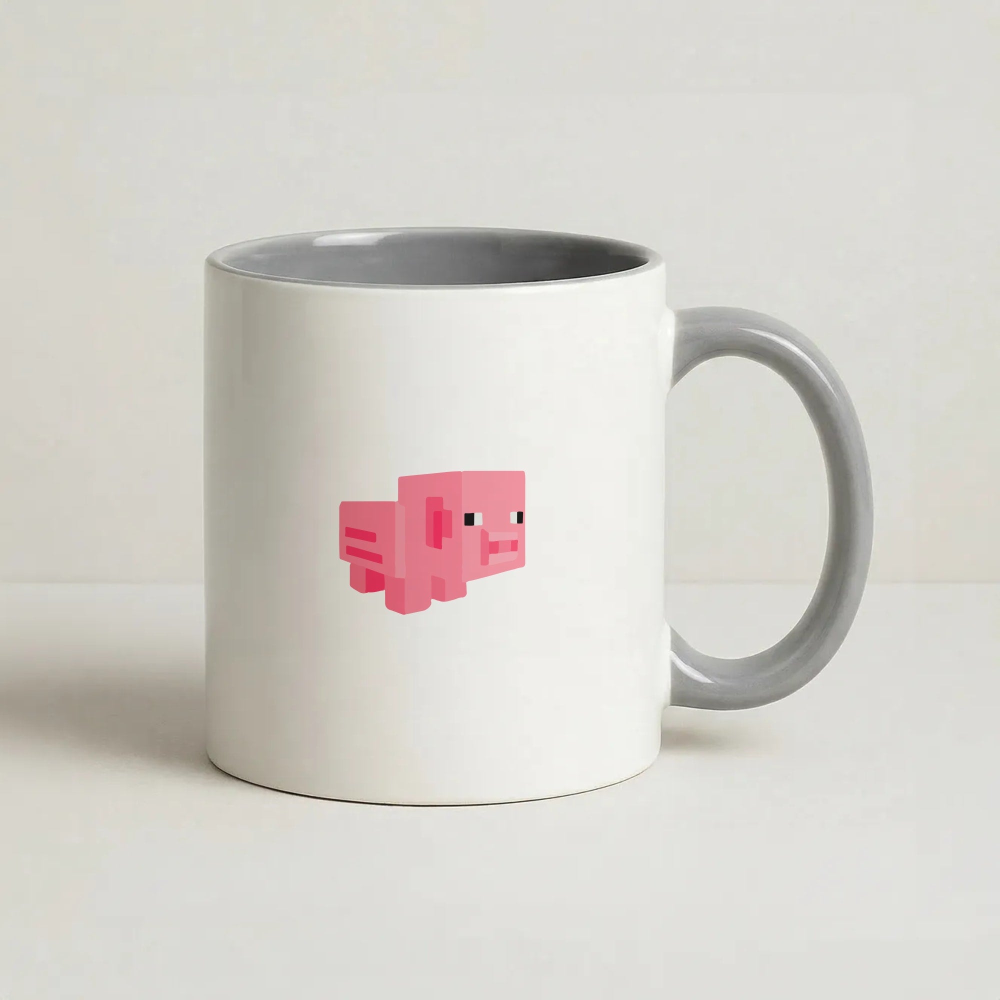 Mining Pig Coffee Grey Mug