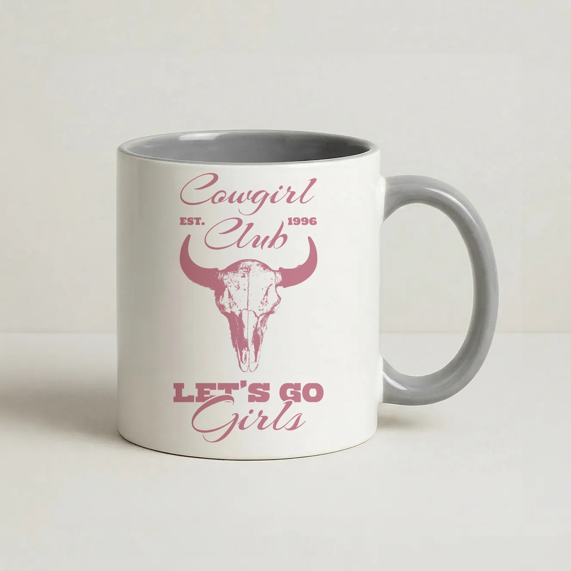 Cowgirl Club Coffee Grey Mug