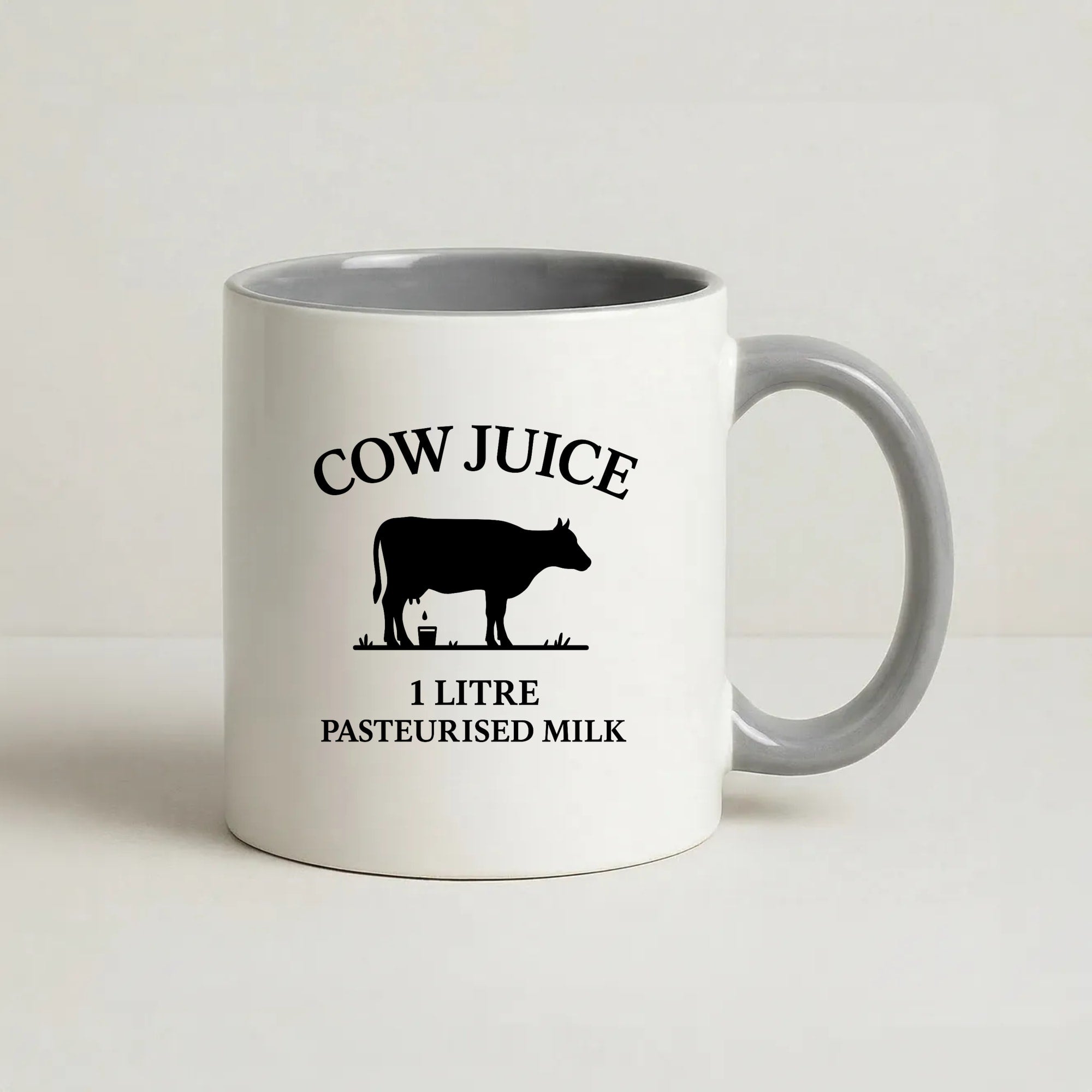 Cow Juice Coffee Grey Mug
