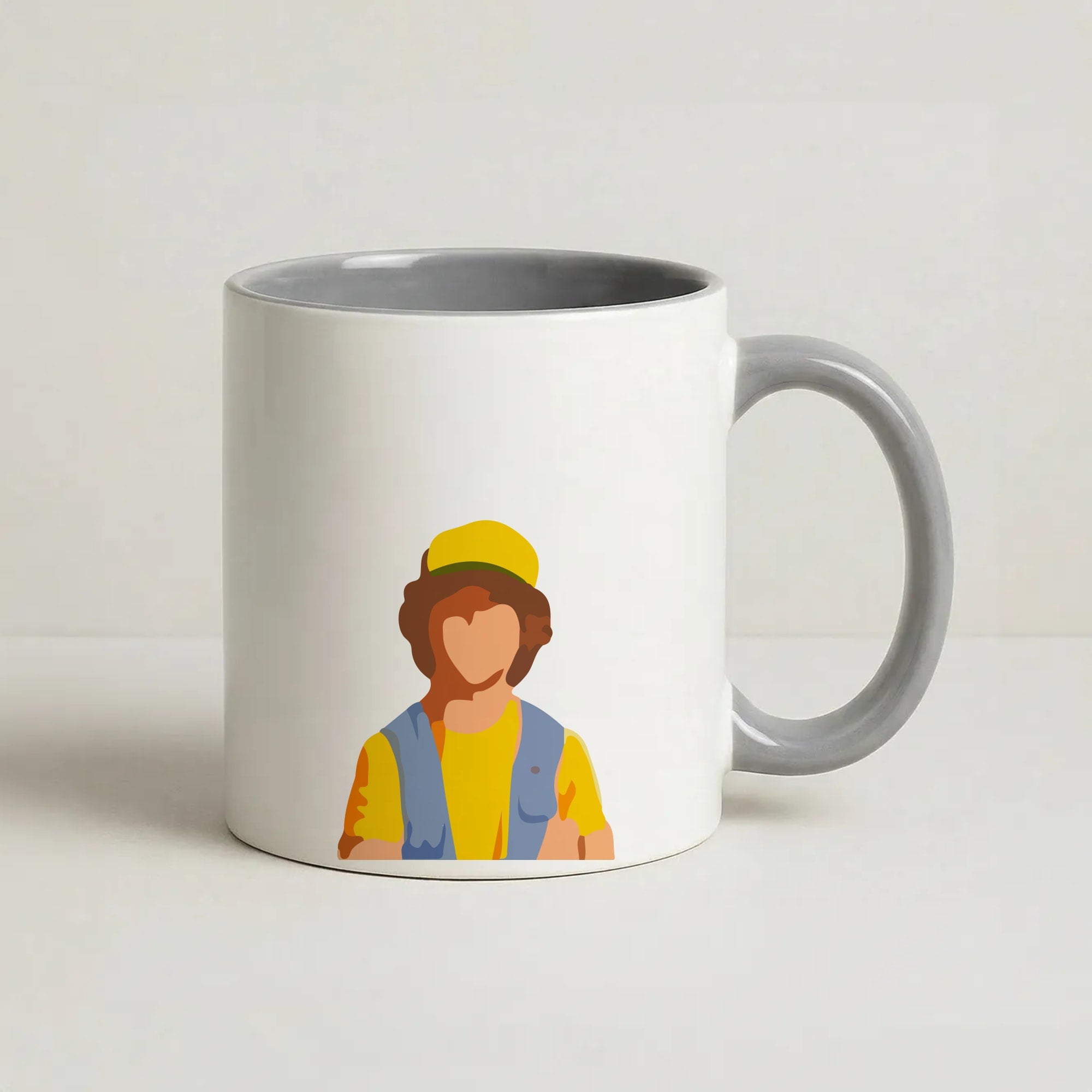 Faceless Dustin - Stranger Things Coffee Grey Mug