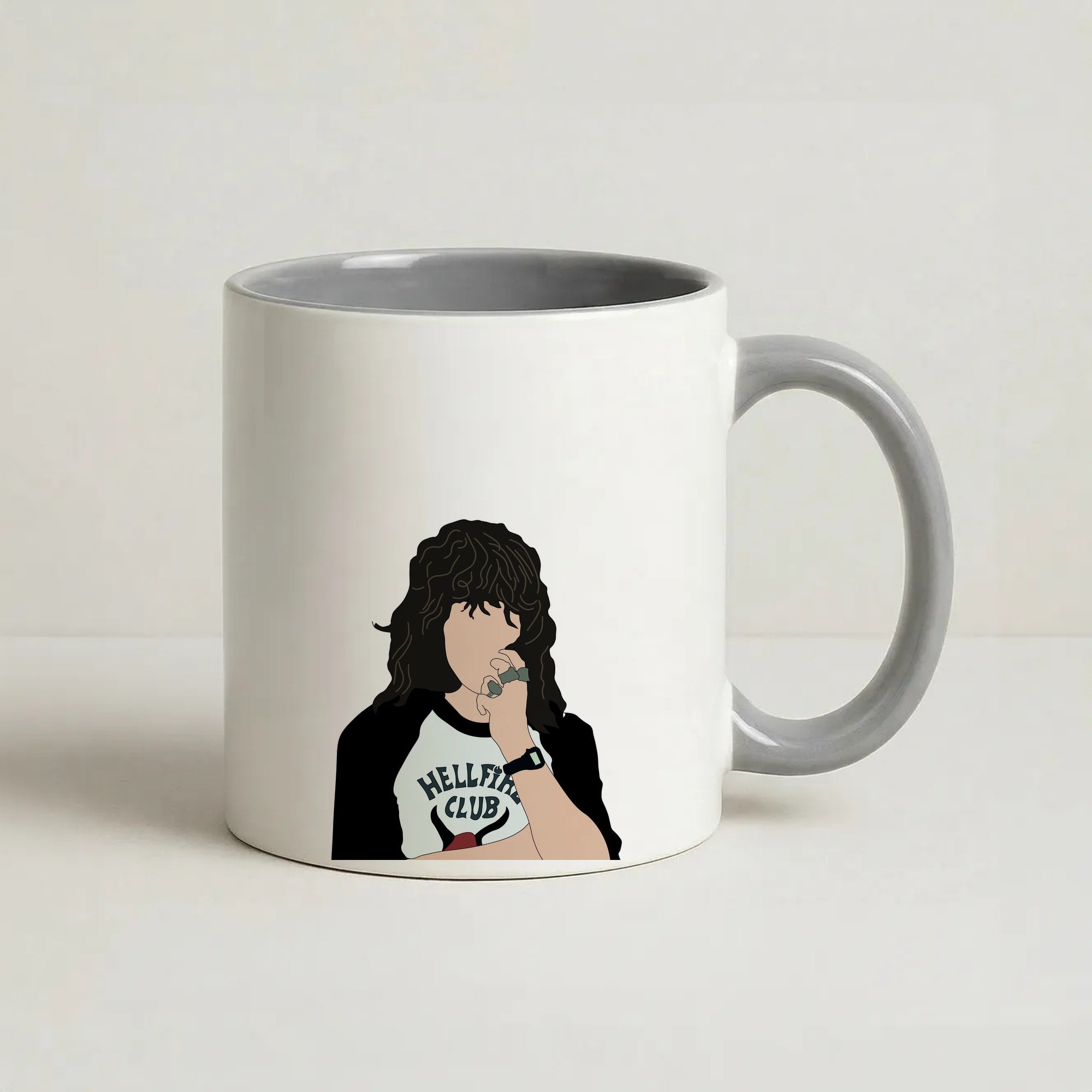 Eddie Munson Hellfire Coffee Grey Mug