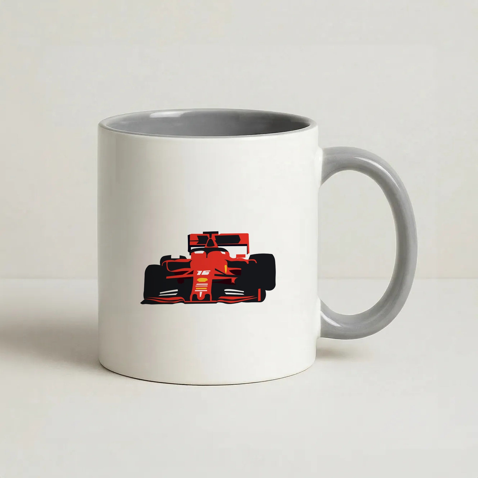 F1 Car Coffee Grey Mug