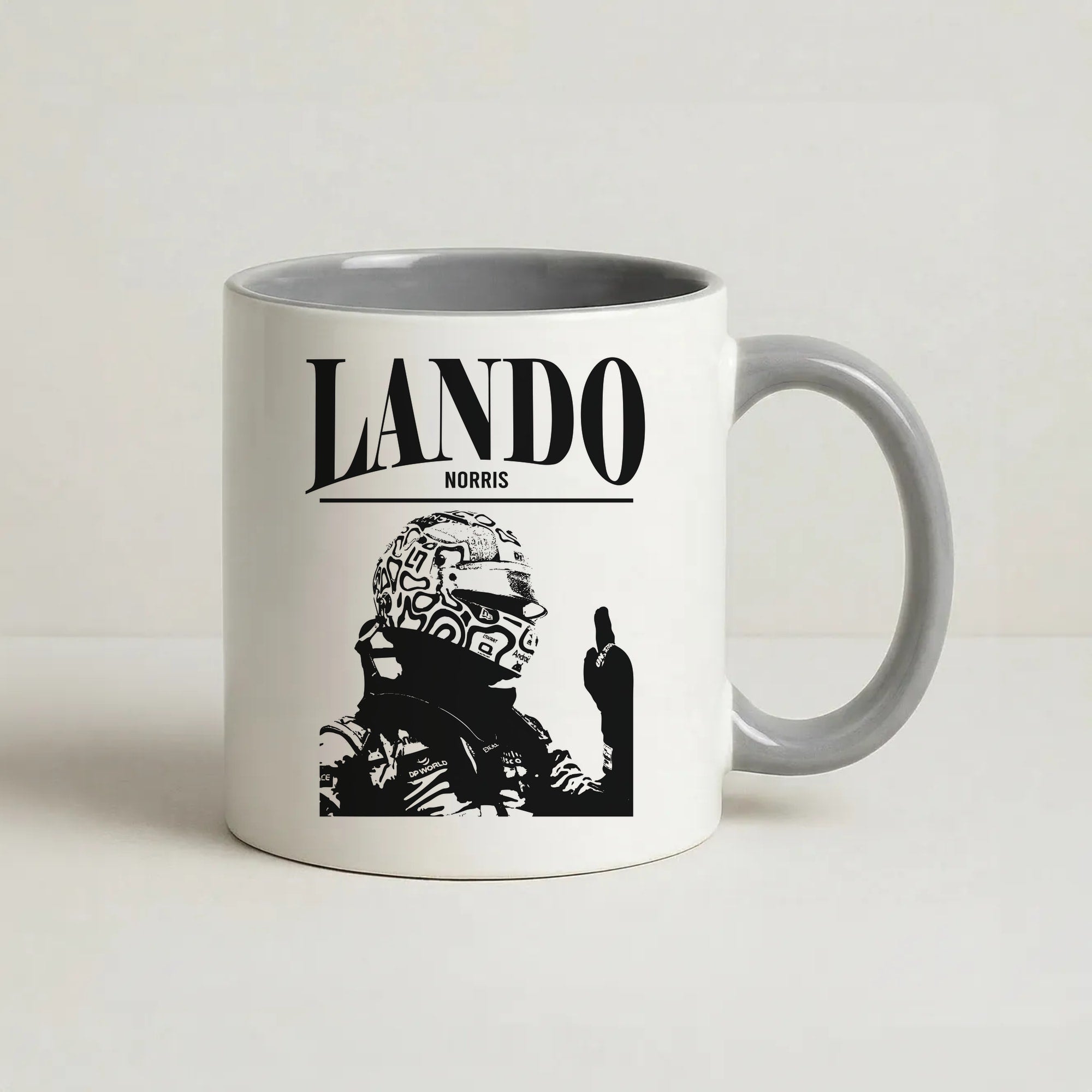 Lando Black And Green Coffee Grey Mug