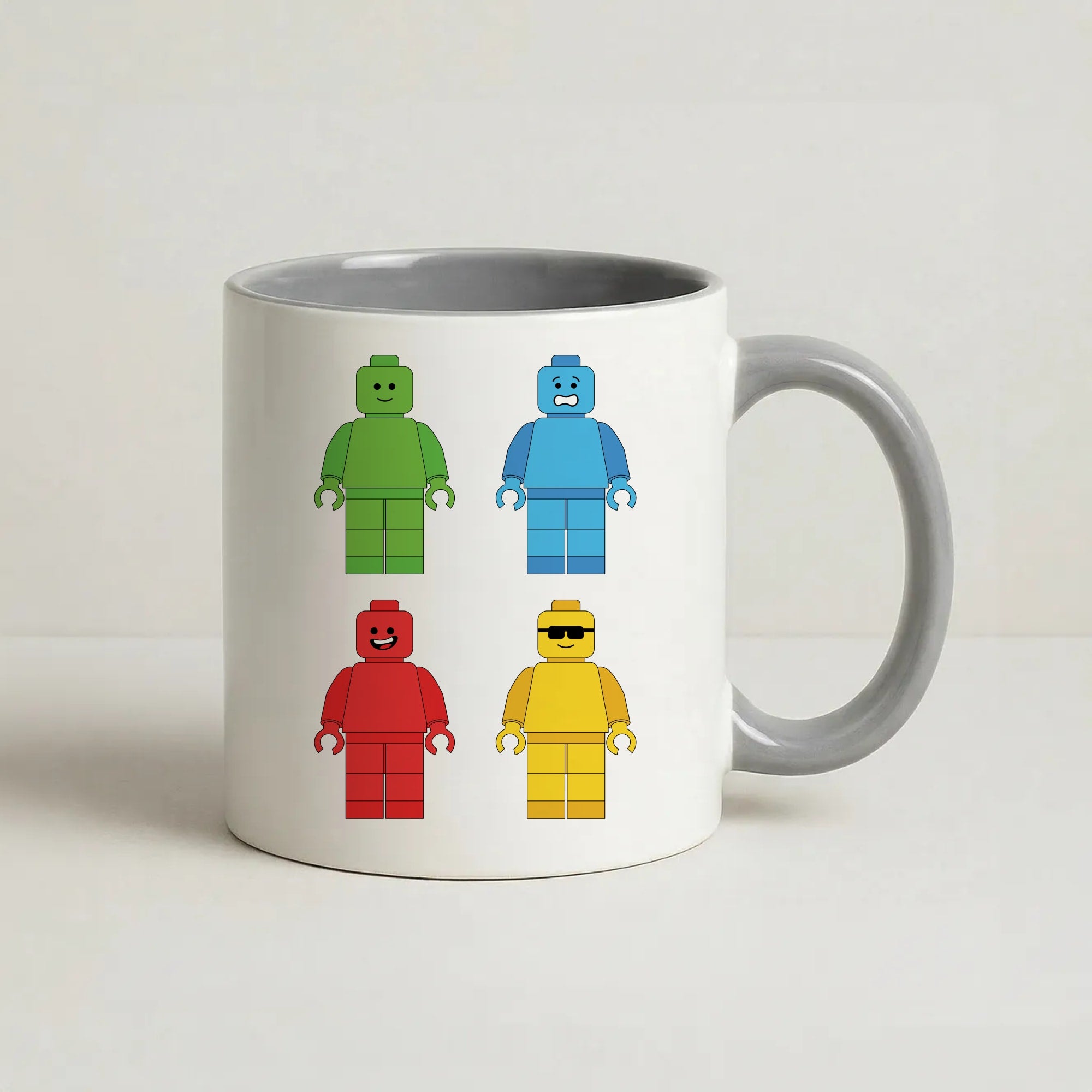 Bricks Figures Rainbow Coffee Grey Mug