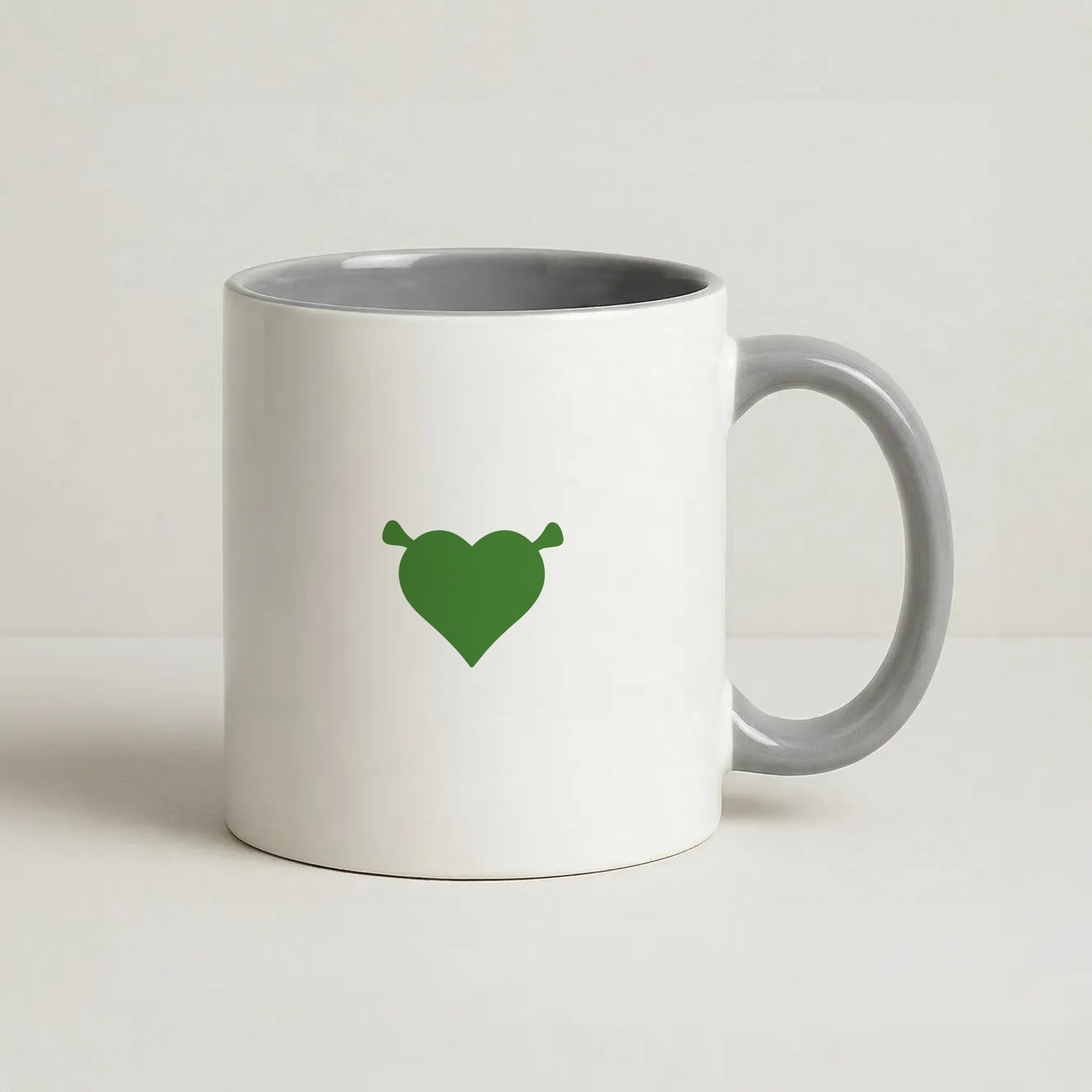 Green Ogre Heart Coffee Grey Mug