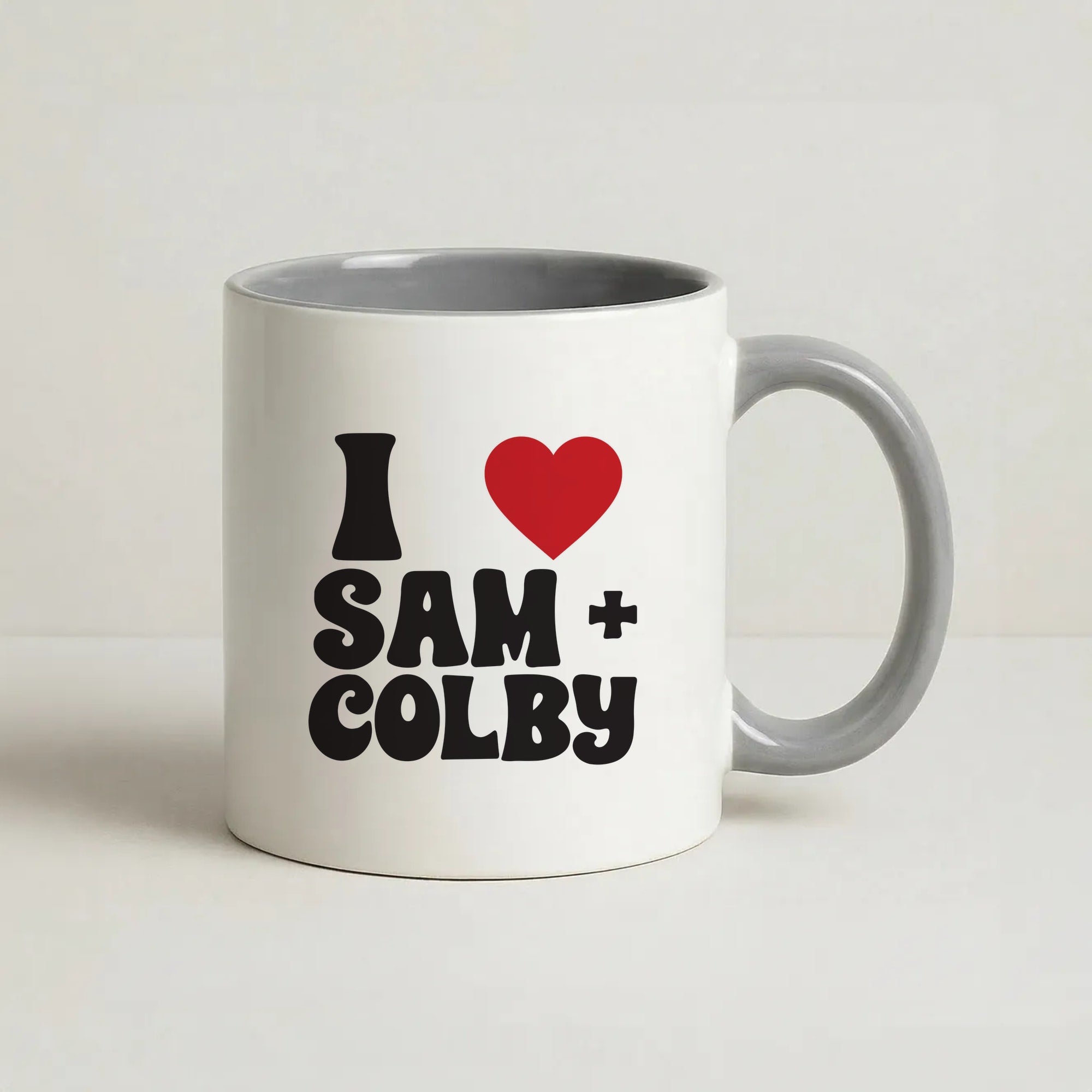 I Love S & C Coffee Grey Mug