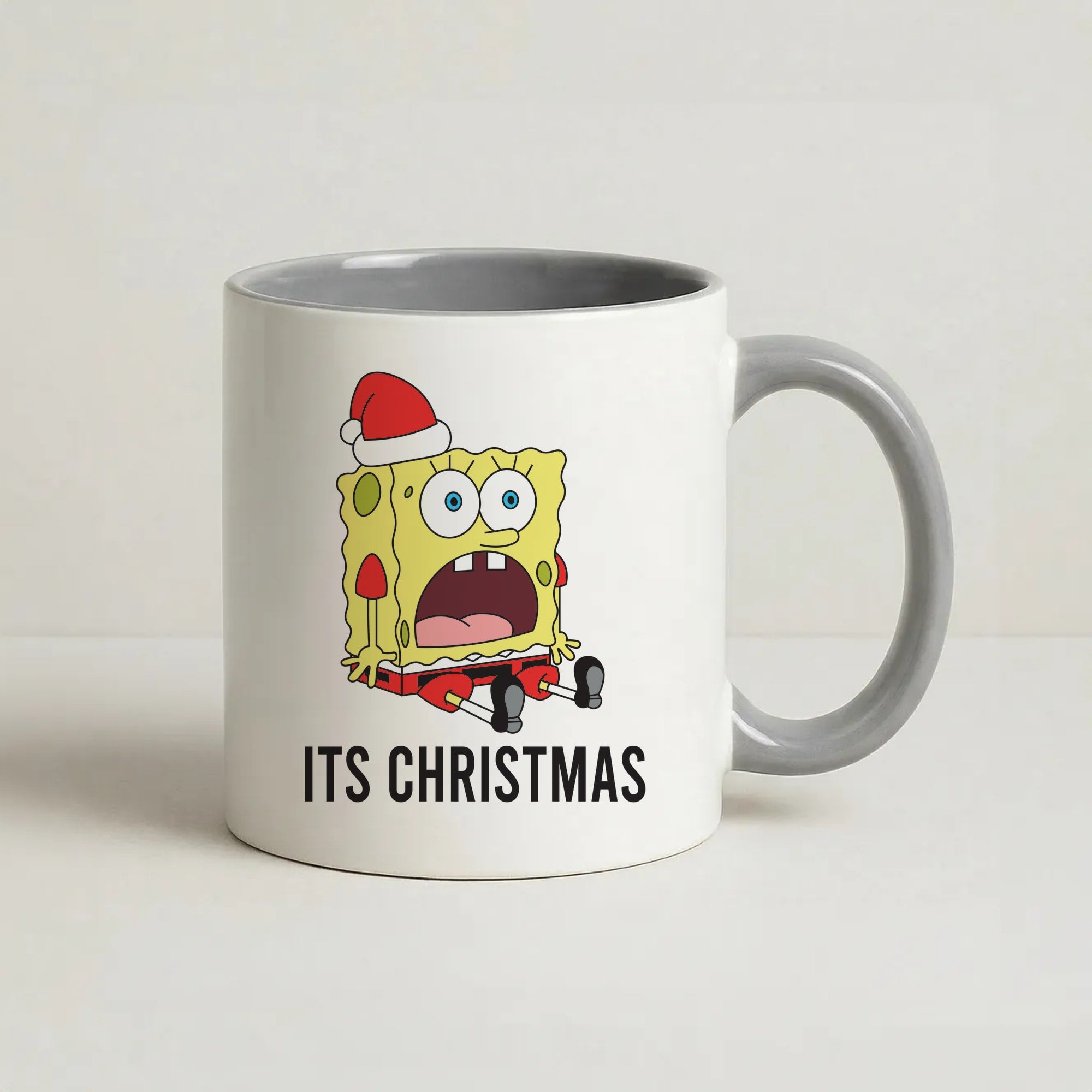It's Christmas Cartoon Sponge Coffee Grey Mug