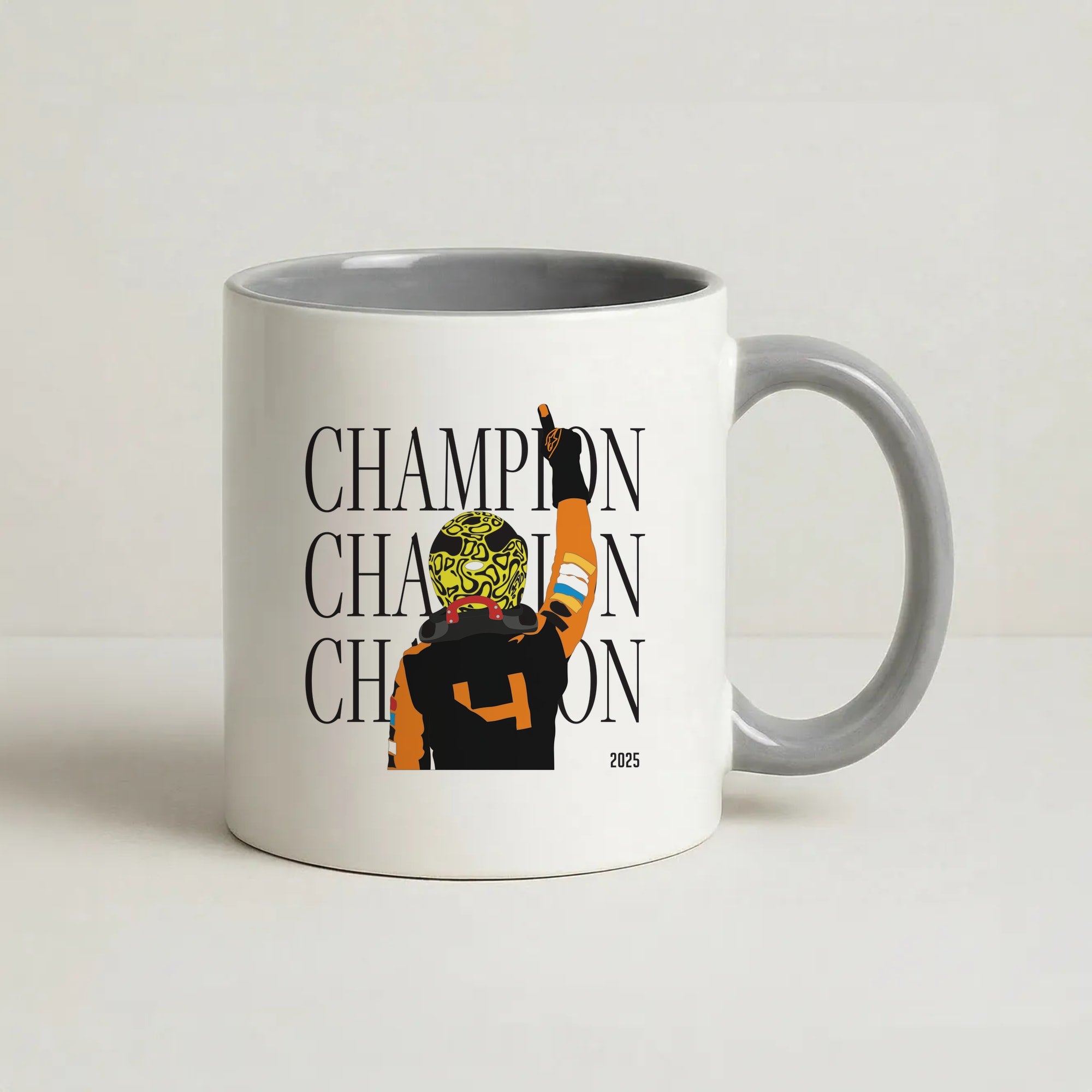 Lando Champion 2025 Coffee Grey Mug