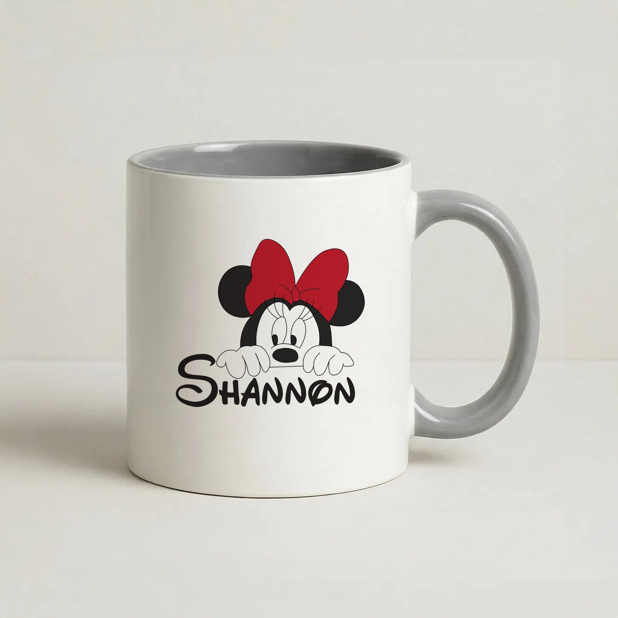 Minnie Mouse - Personalised Fairytale Coffee Grey Mug