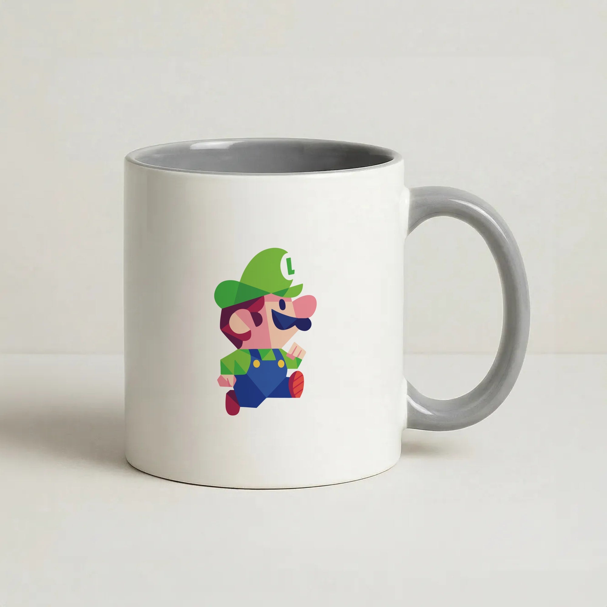 Running Luigi - Mario Coffee Grey Mug
