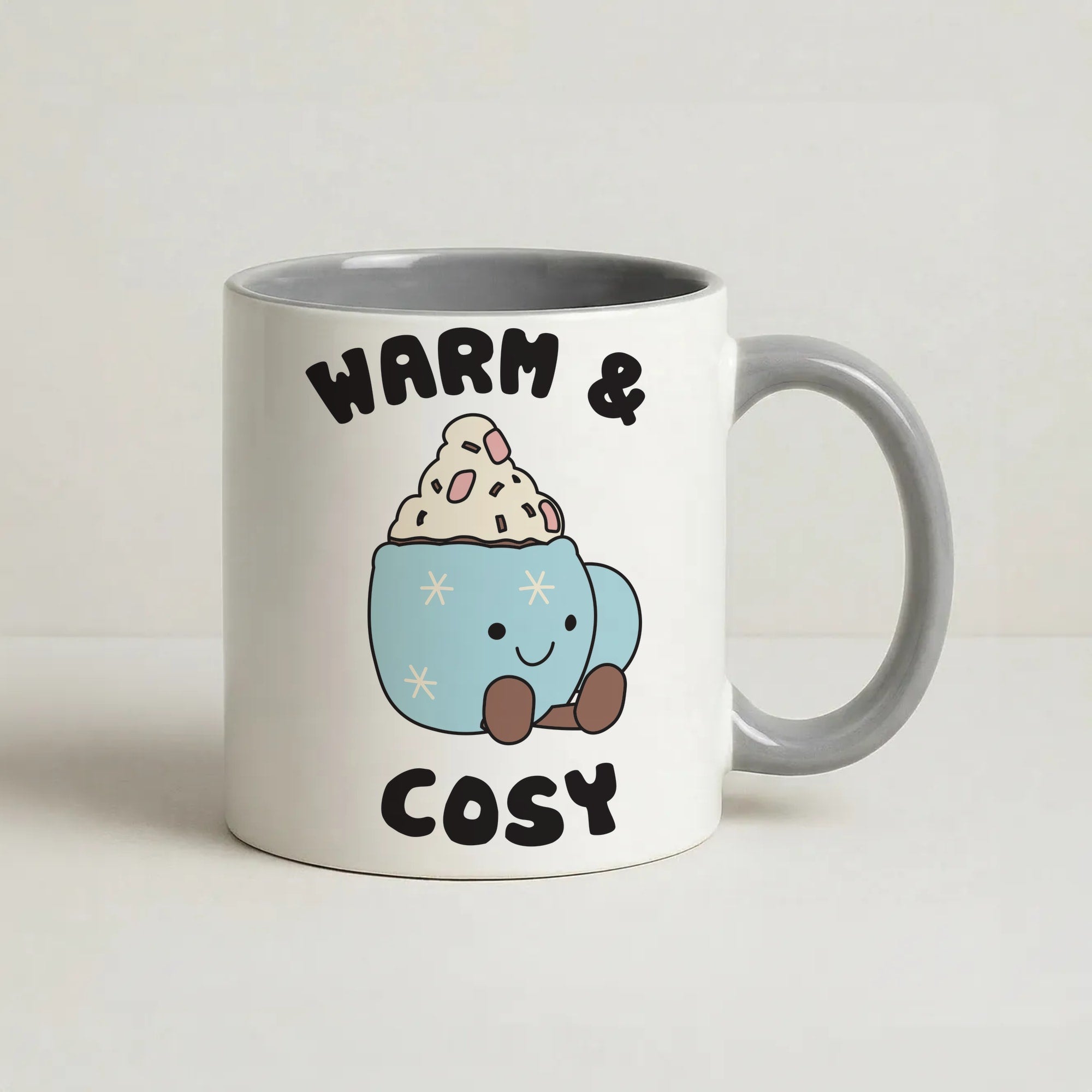 Hot Cocoa Plush Quote Coffee Grey Mug