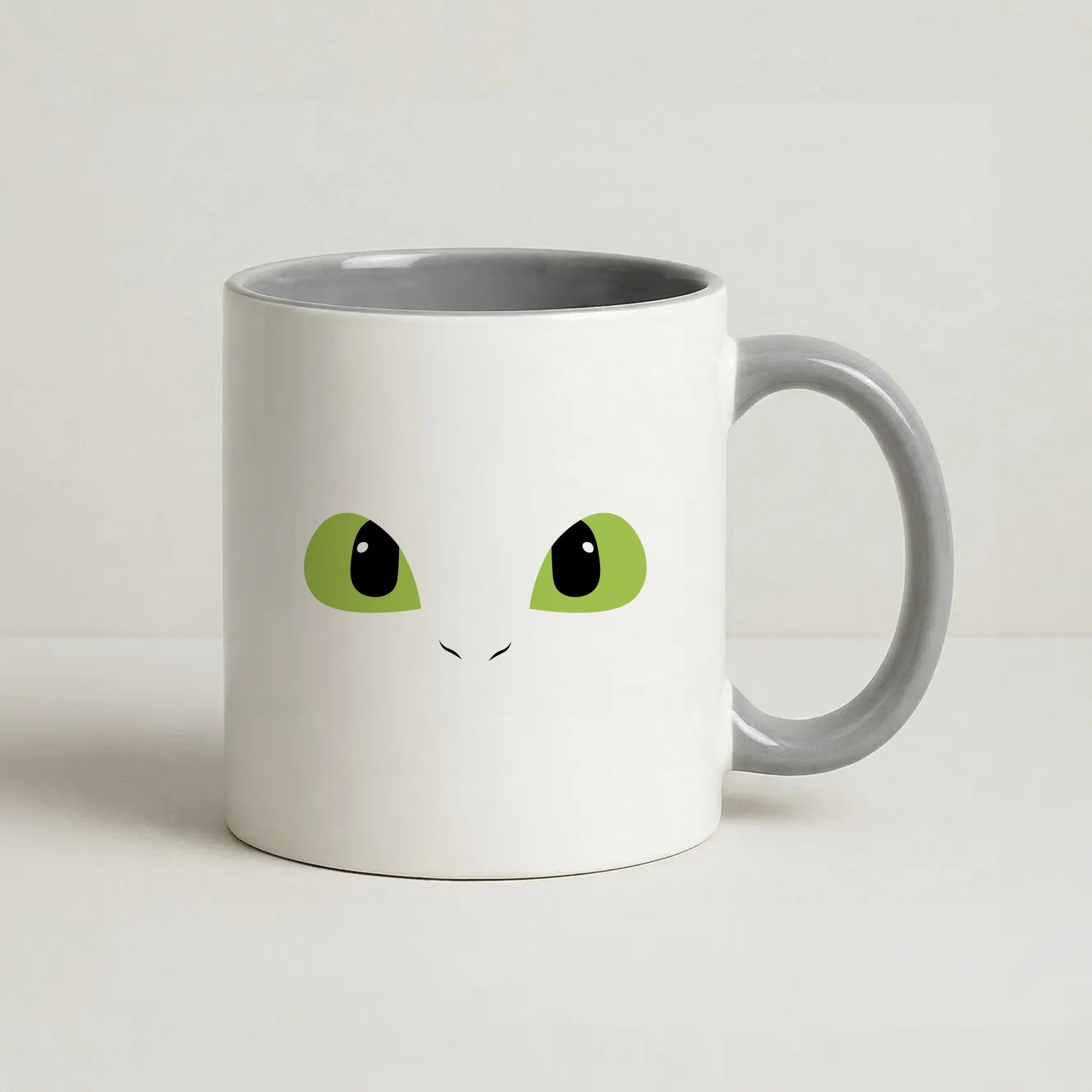 Black Fury Dragon Face Coffee Grey Mug