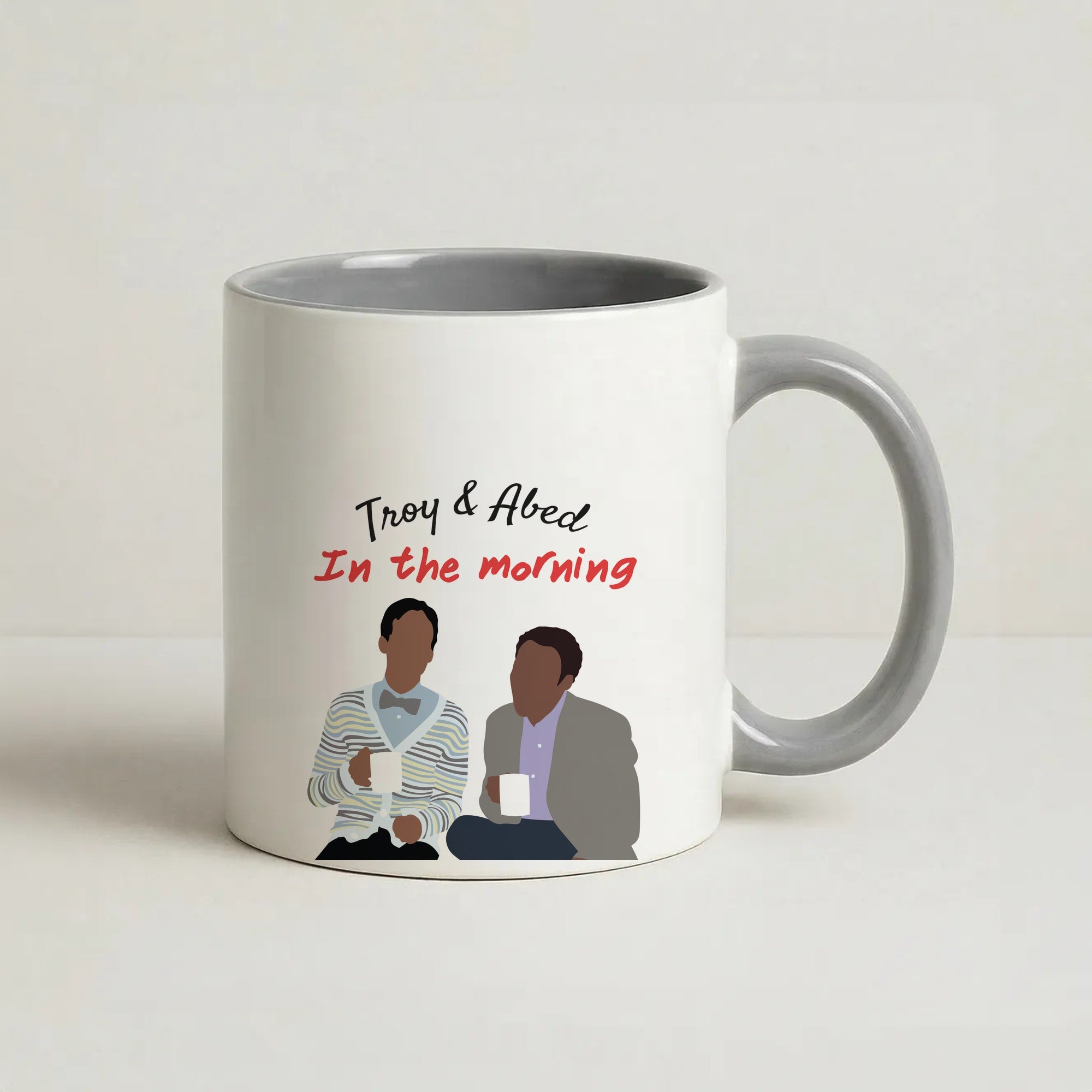 Troy And Abed In The Morning - Community Coffee Grey Mug