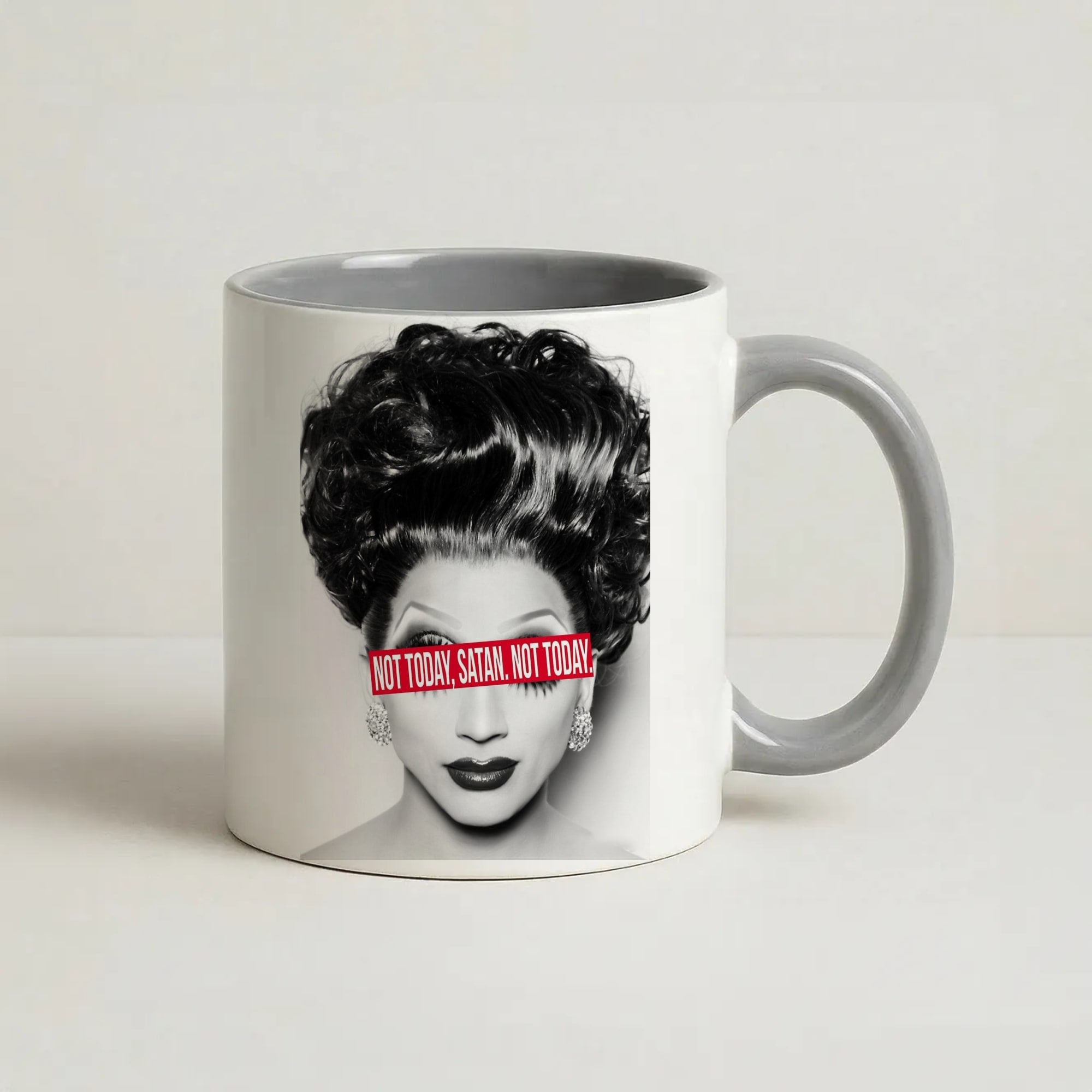 Not Today, Satan. Not Today - Drag Queen's Drag Race Coffee Grey Mug