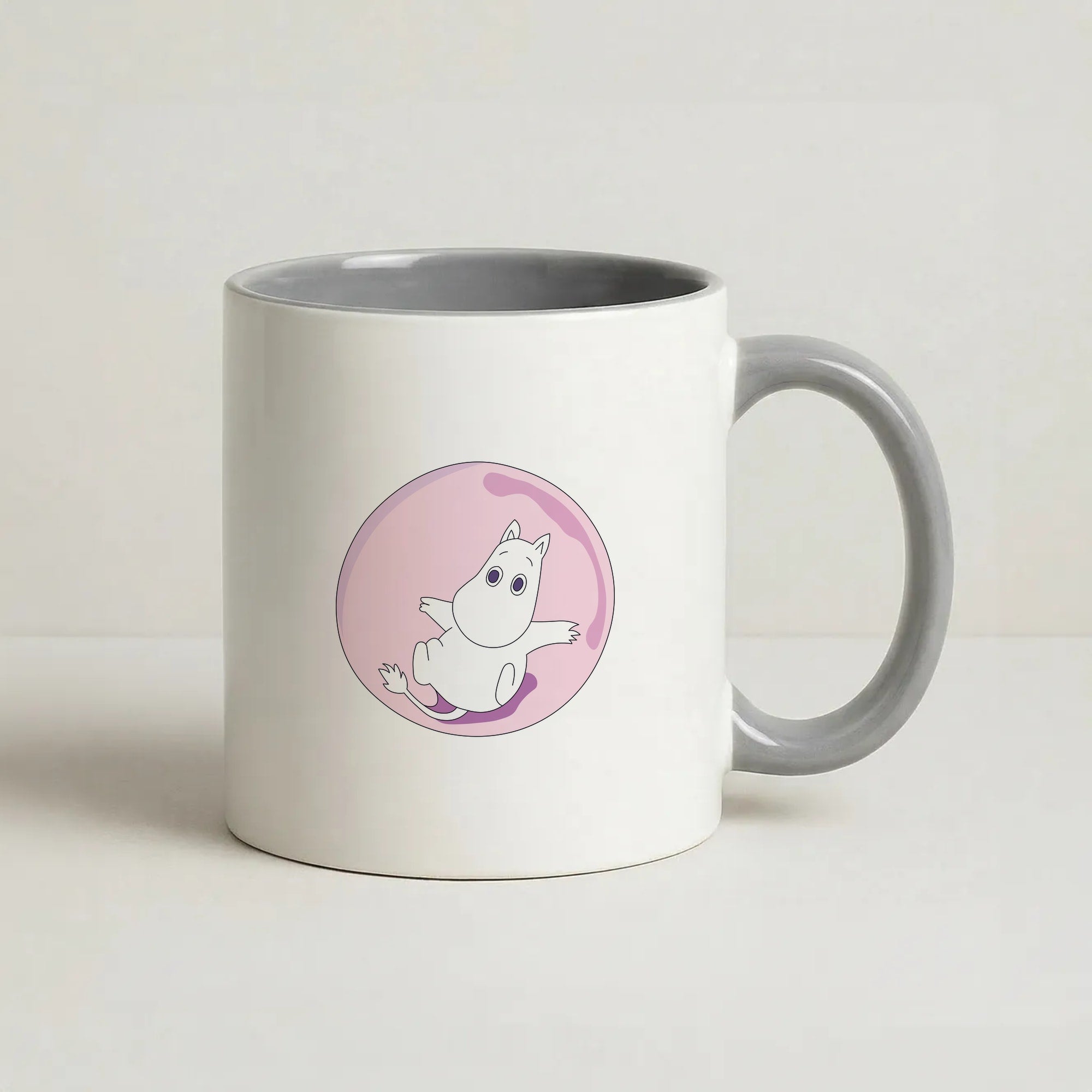 Moomin In A Black Bubble Coffee Grey Mug