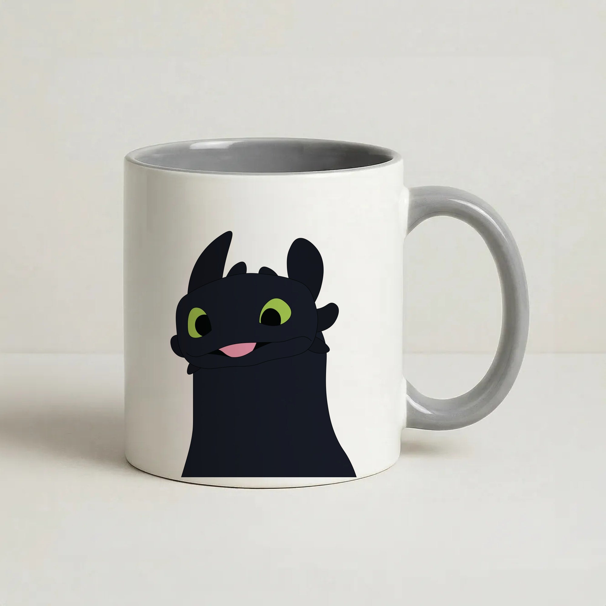 Black Fury Dragon Coffee Grey Mug