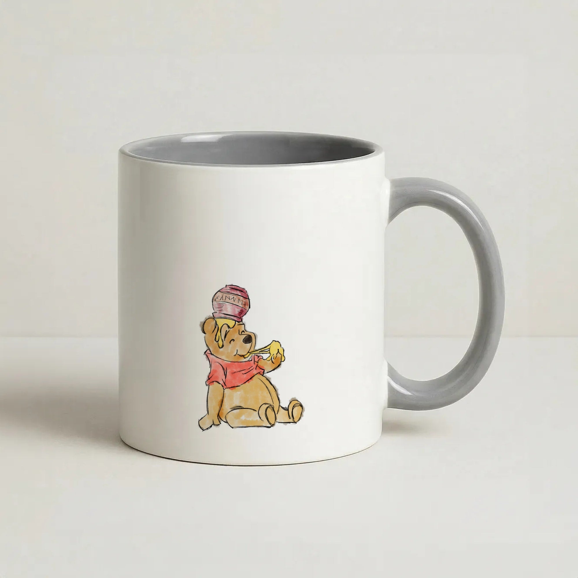 Winnie Sketch Coffee Grey Mug