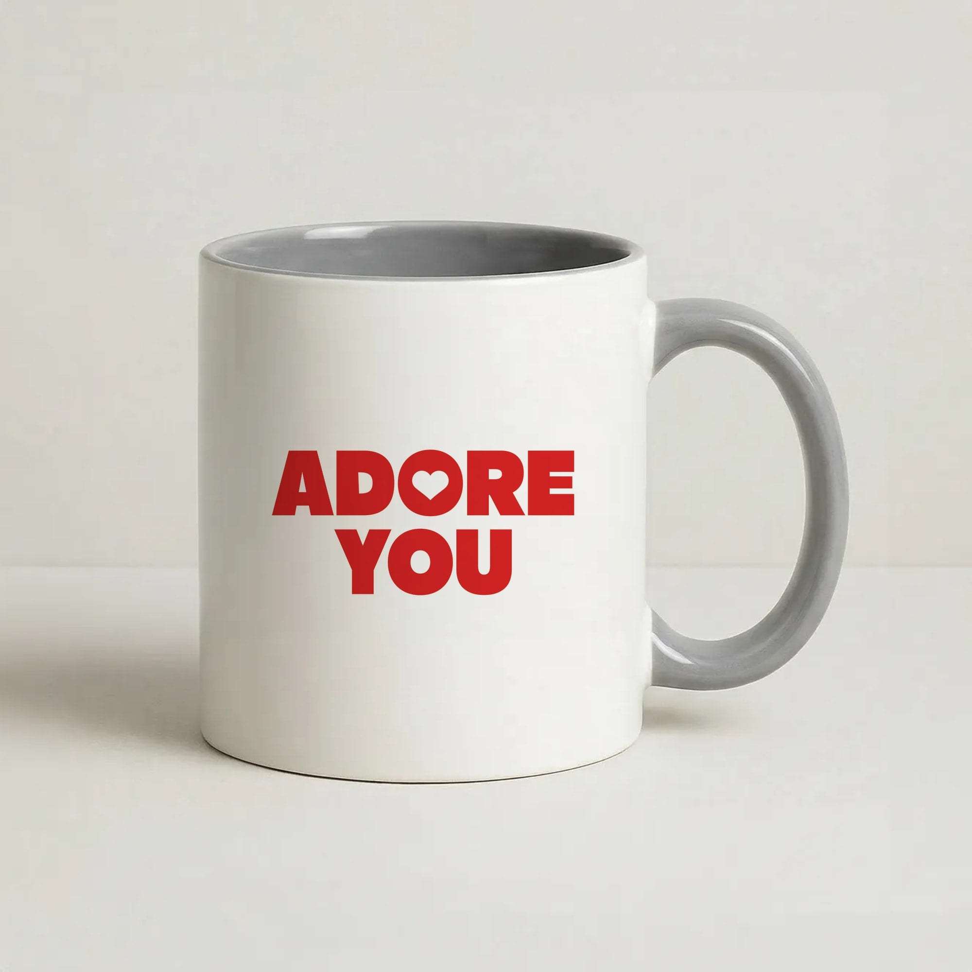 Adore You Coffee Grey Mug