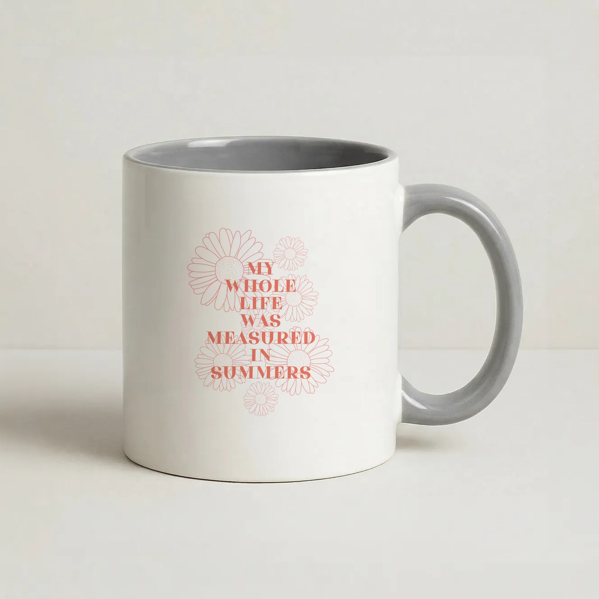 Dasies Quote Coffee Grey Mug