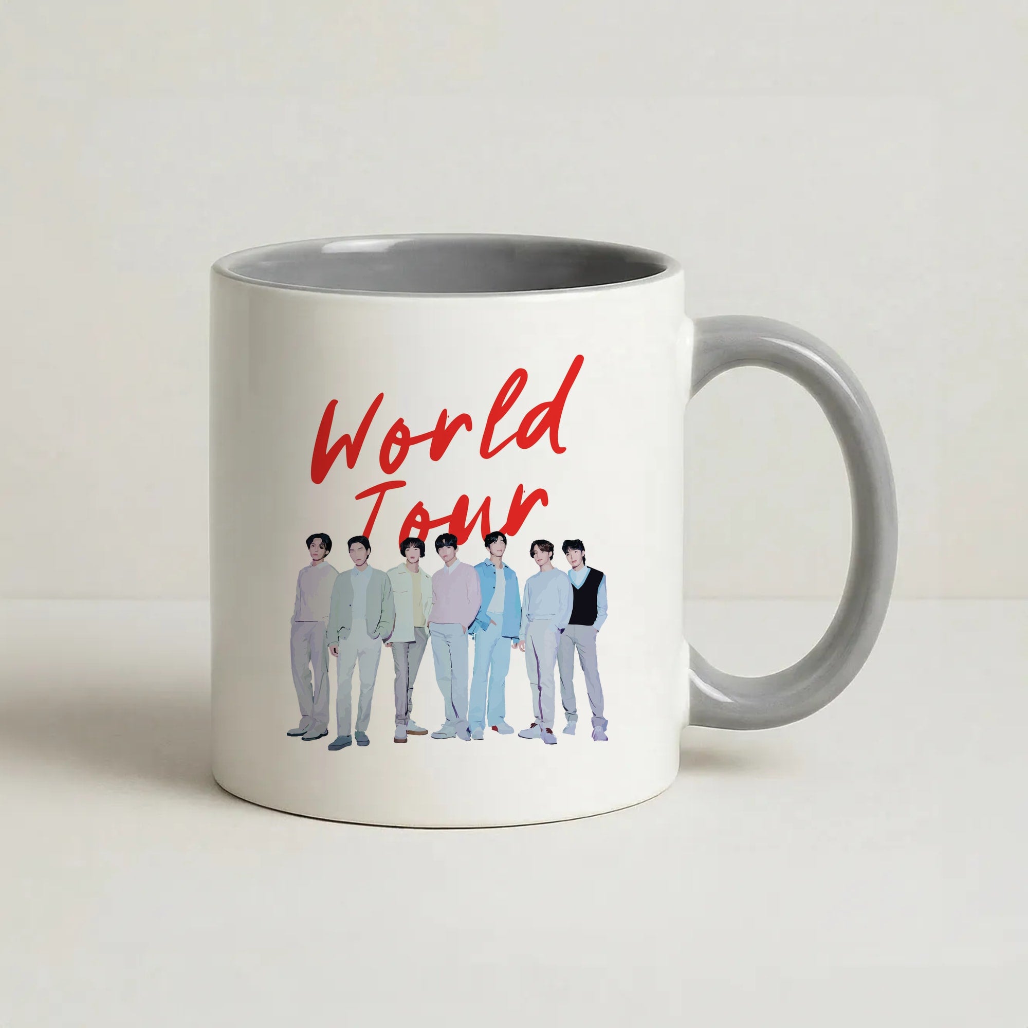 K-Pop Band Pastel Tour Coffee Grey Mug