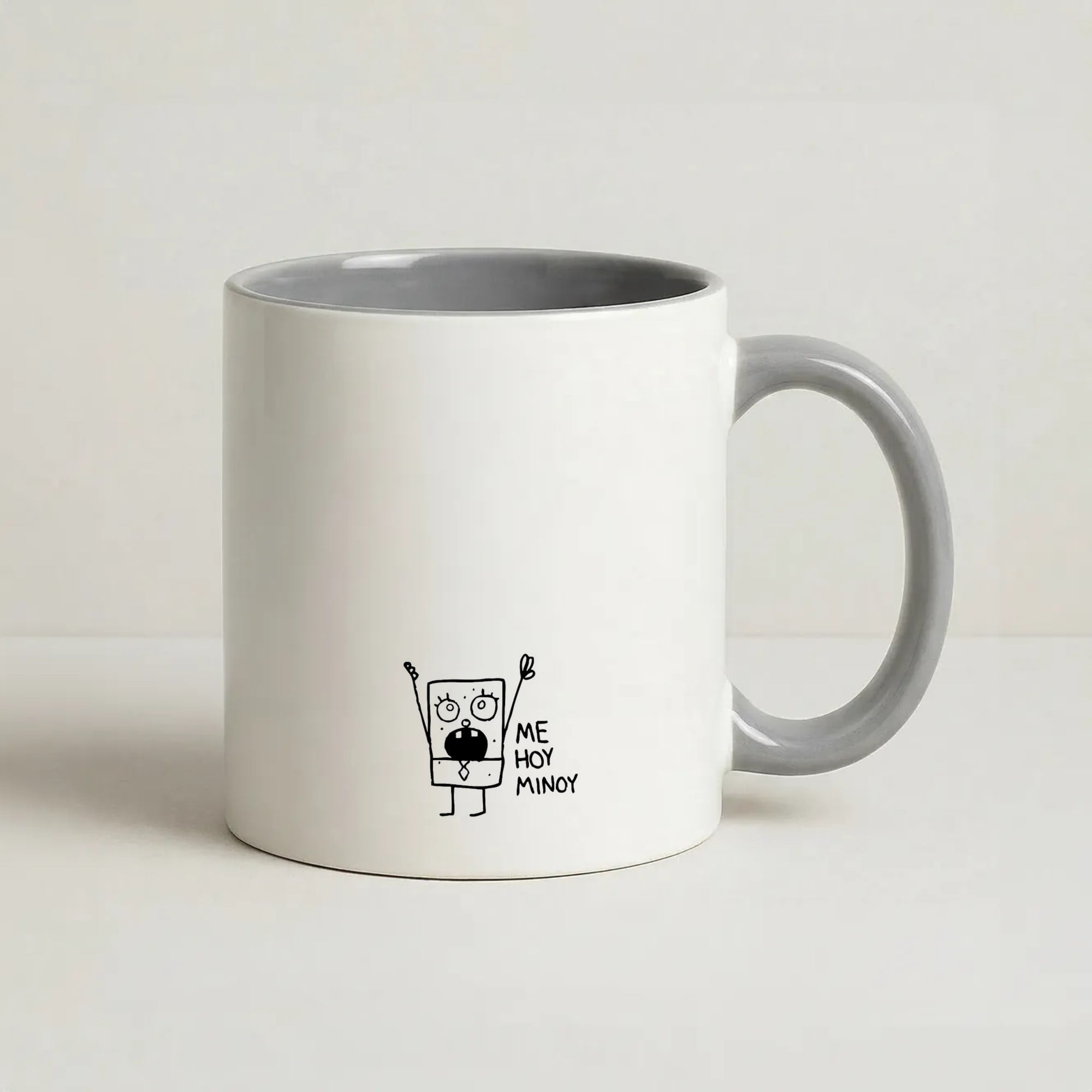 Doodlebob Me Hoy Minoy Coffee Grey Mug