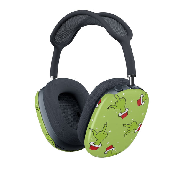 Green Middle Finger Christmas Pattern AirPods Max Case