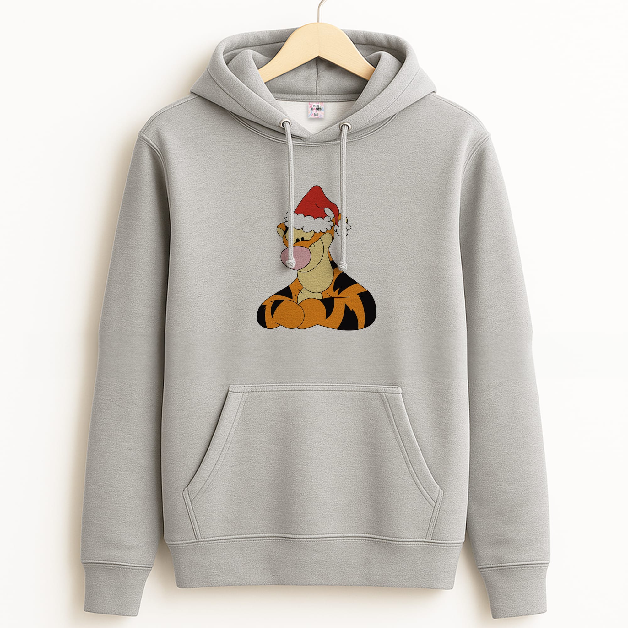 Tiger Pattern Christmas Grey Hoodie