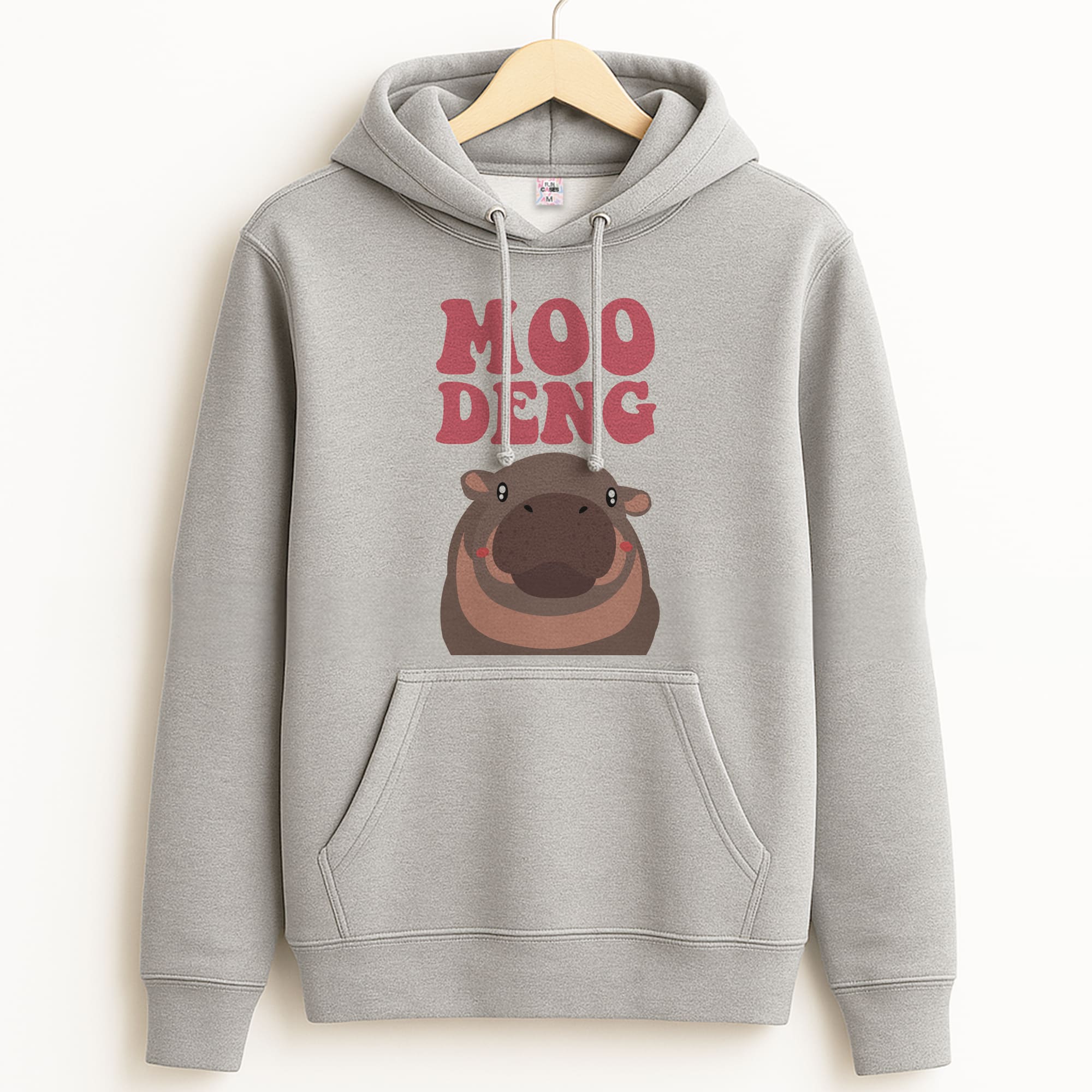 Moo Pink Grey Hoodie