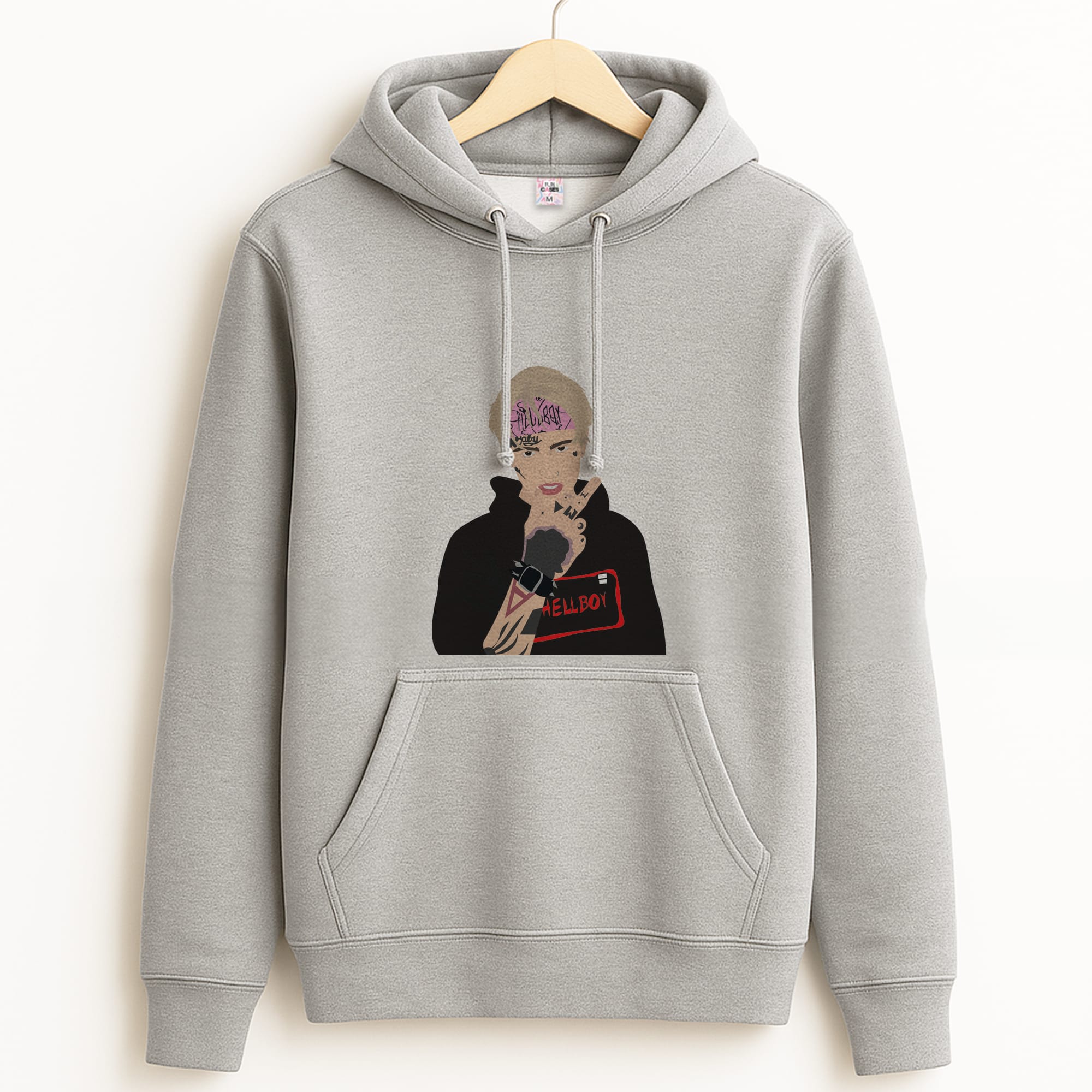 Pink Bandana - Peep Grey Hoodie