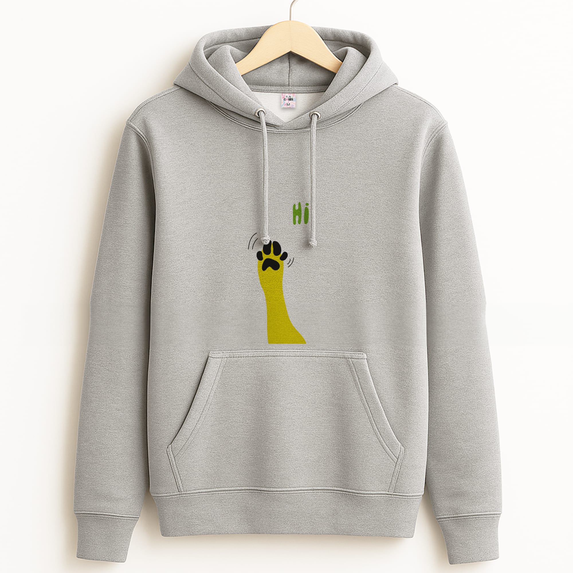 Hi - Dog Patterns Grey Hoodie