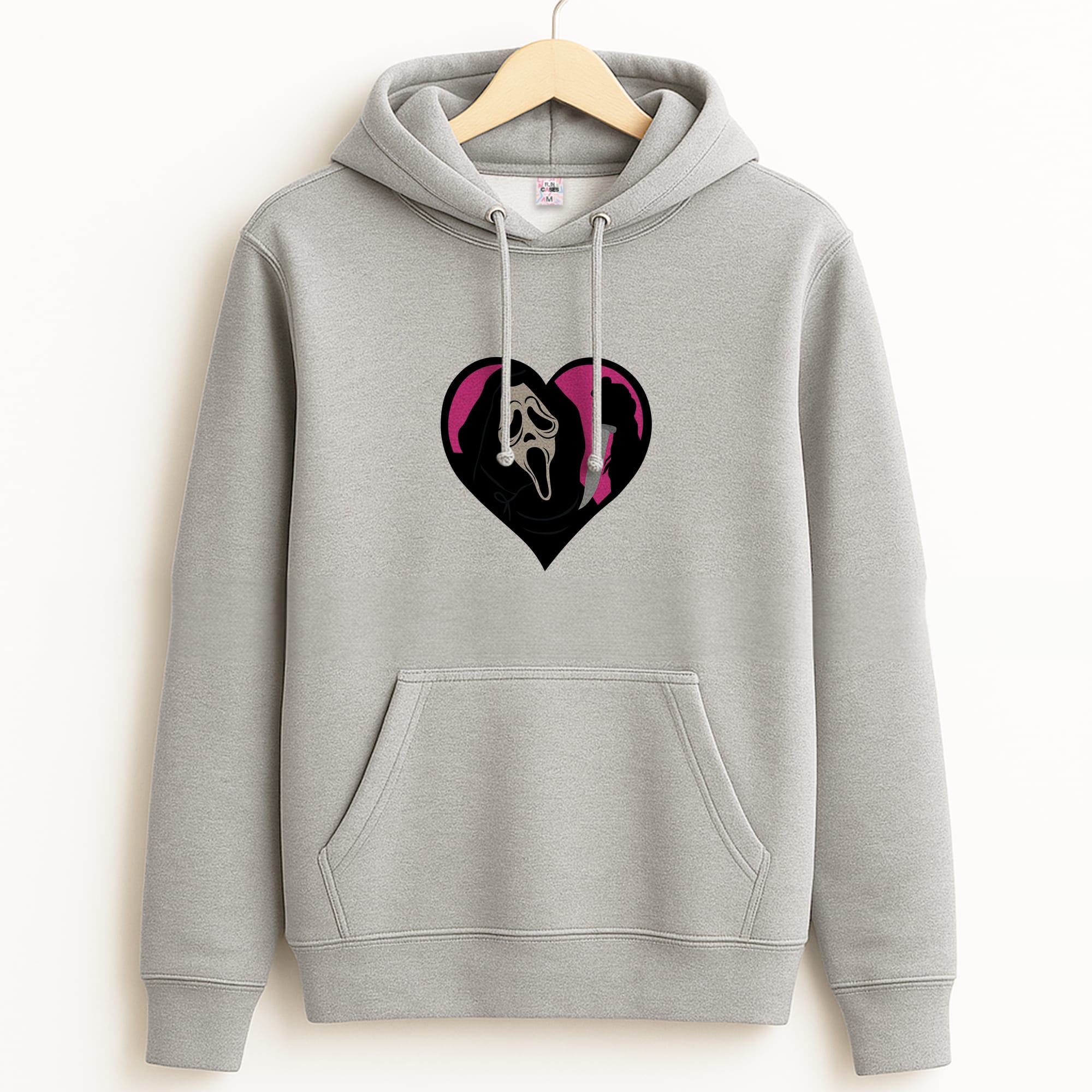 Heart face - Halloween Grey Hoodie