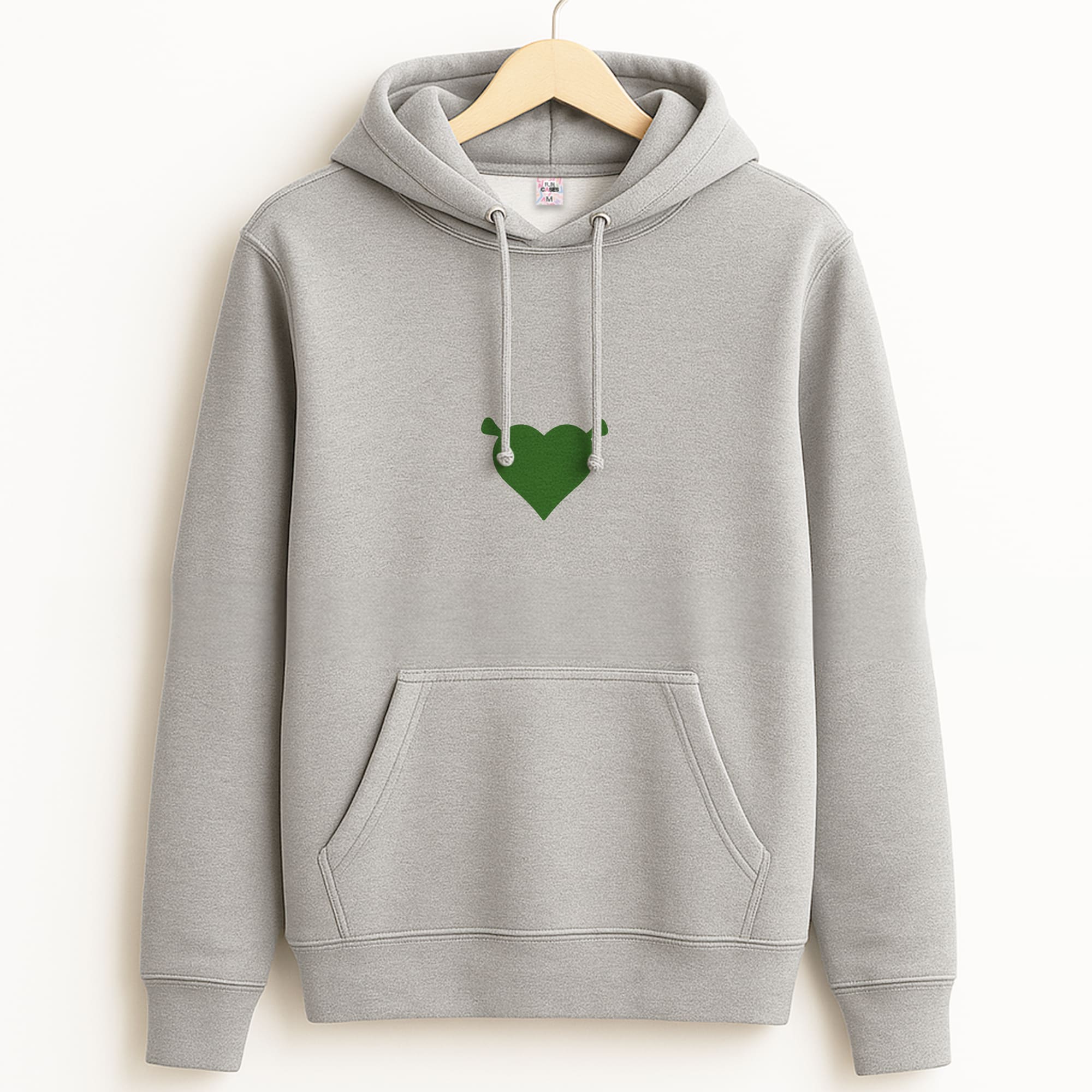 Green Ogre Heart Grey Hoodie