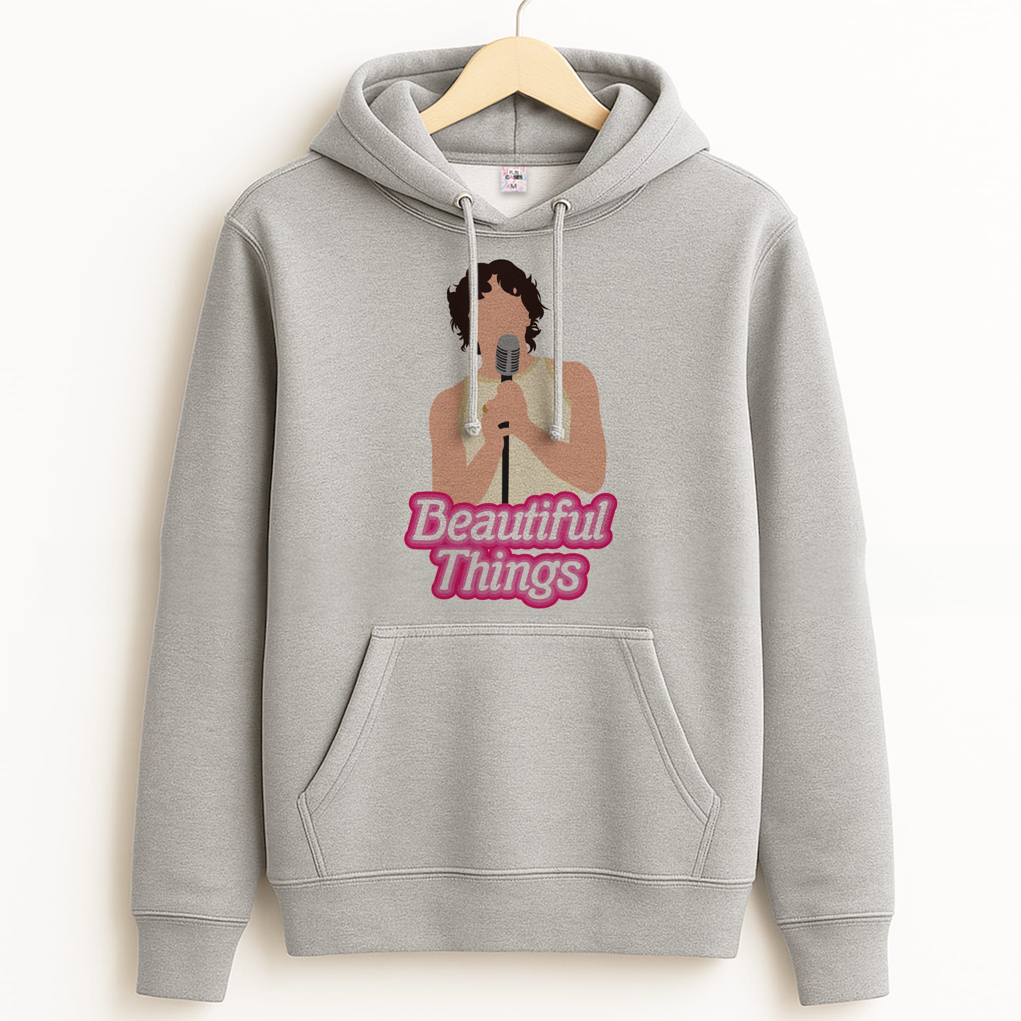Neon Pink Beautiful Things Grey Hoodie
