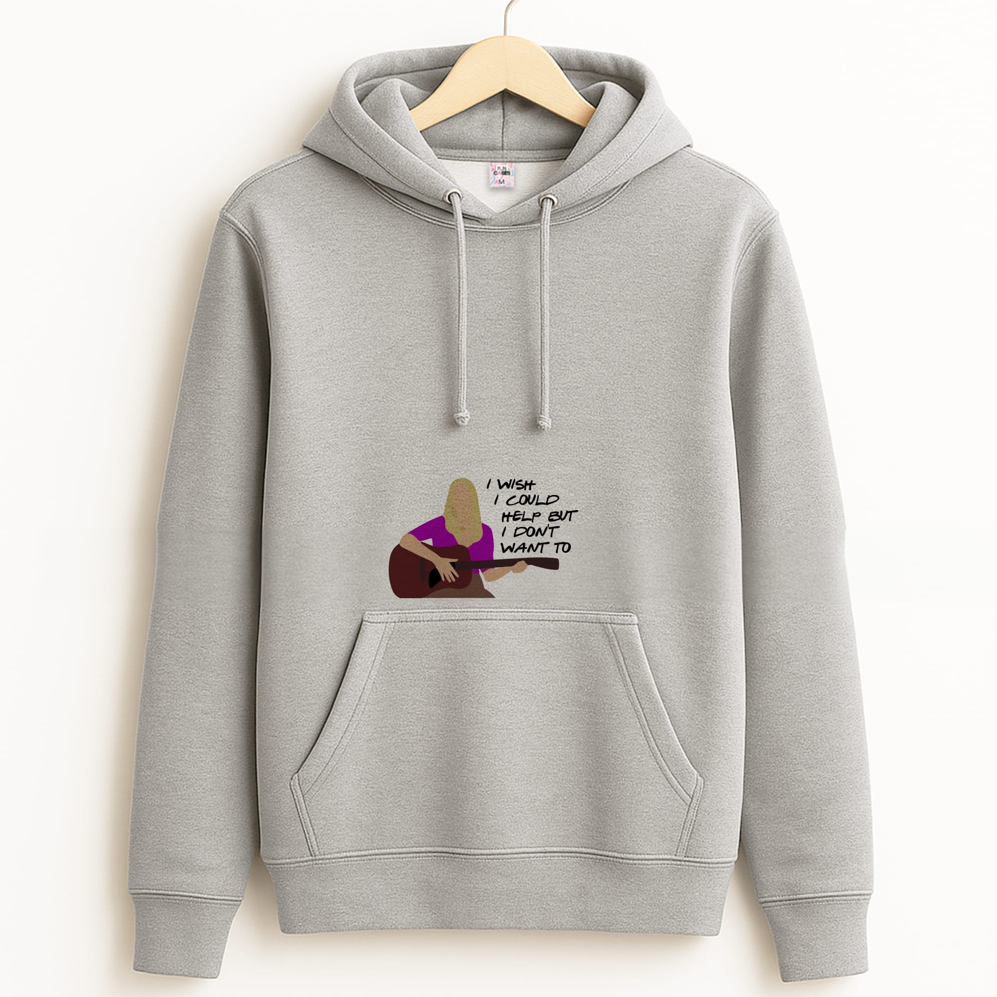 I Wish I Could Help But I Don't Want To Grey Hoodie