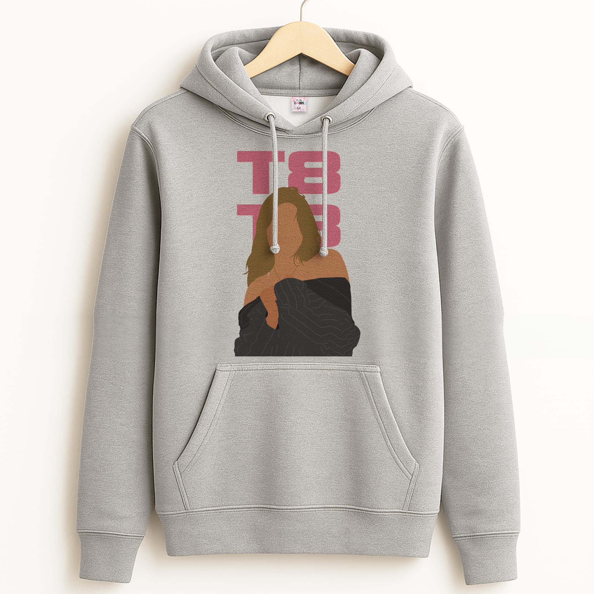 T8 Pink Grey Hoodie