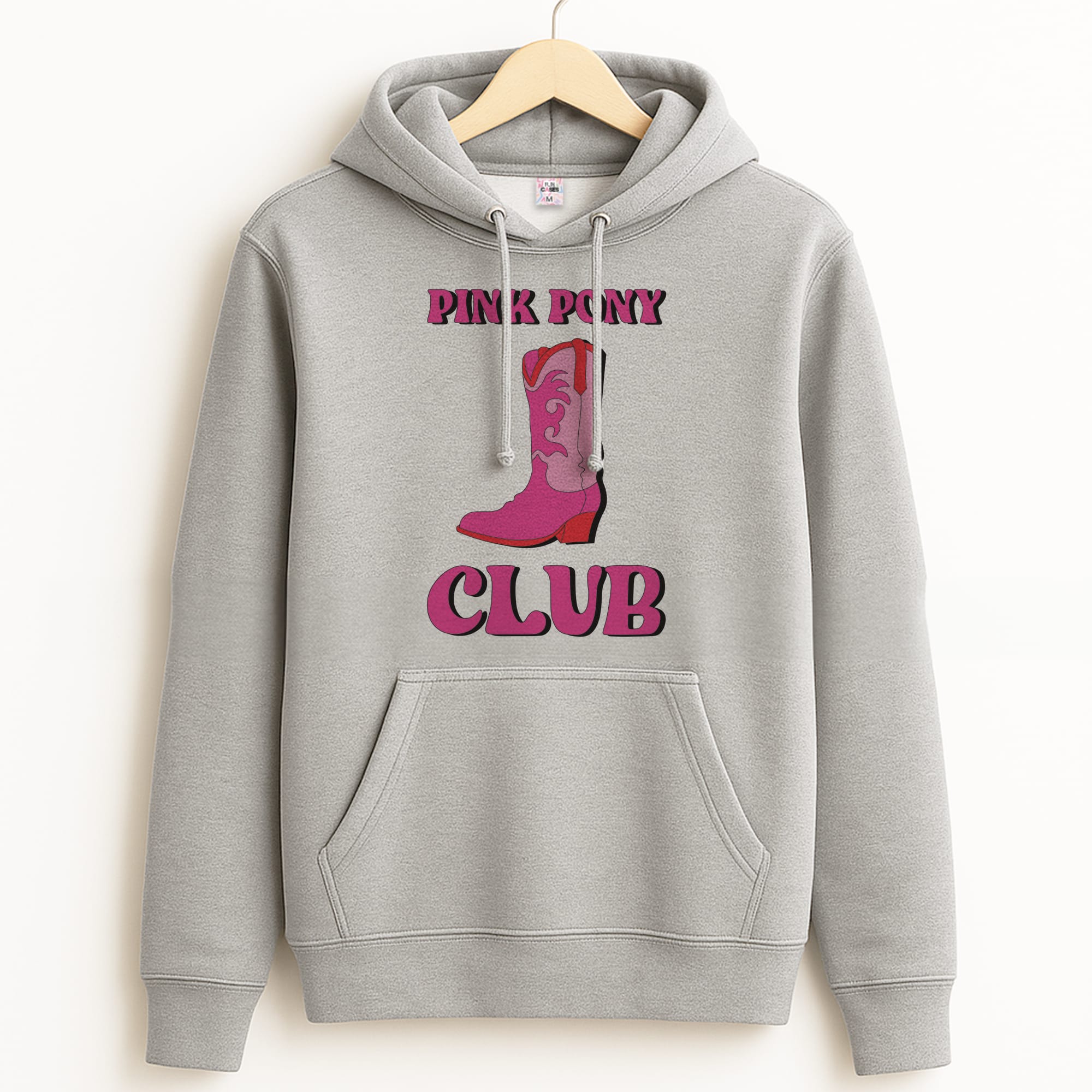 Zebra Print Pink Pony Club Grey Hoodie