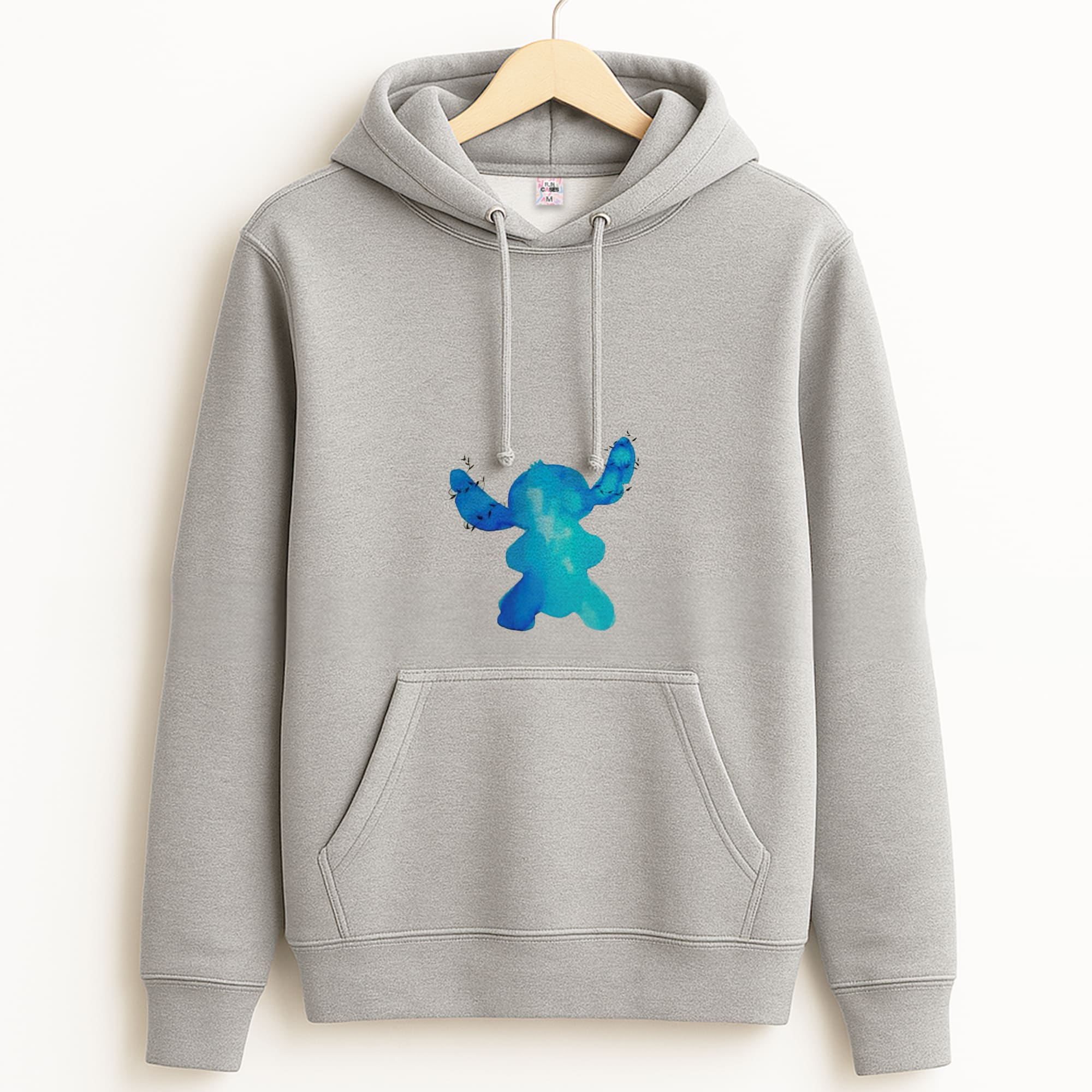Watercolour Blue Alien Disney Grey Hoodie