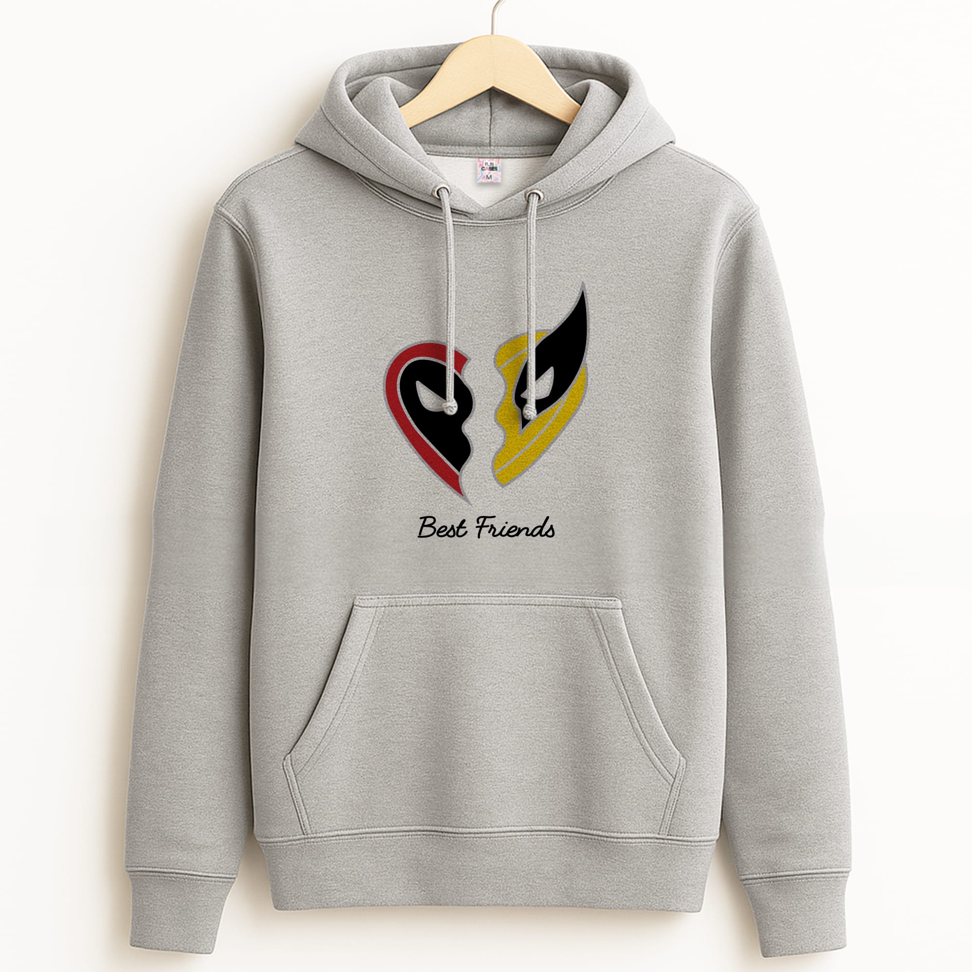 Superhero Best Friends Locket Grey Hoodie