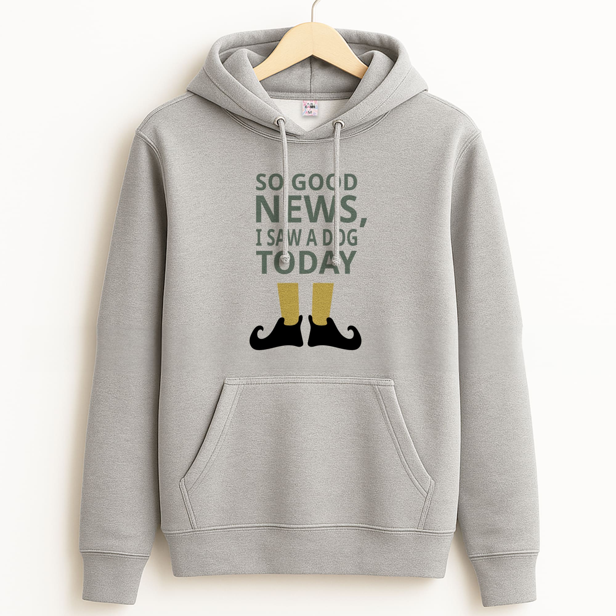 I Saw A Dog Today - Elf Grey Hoodie
