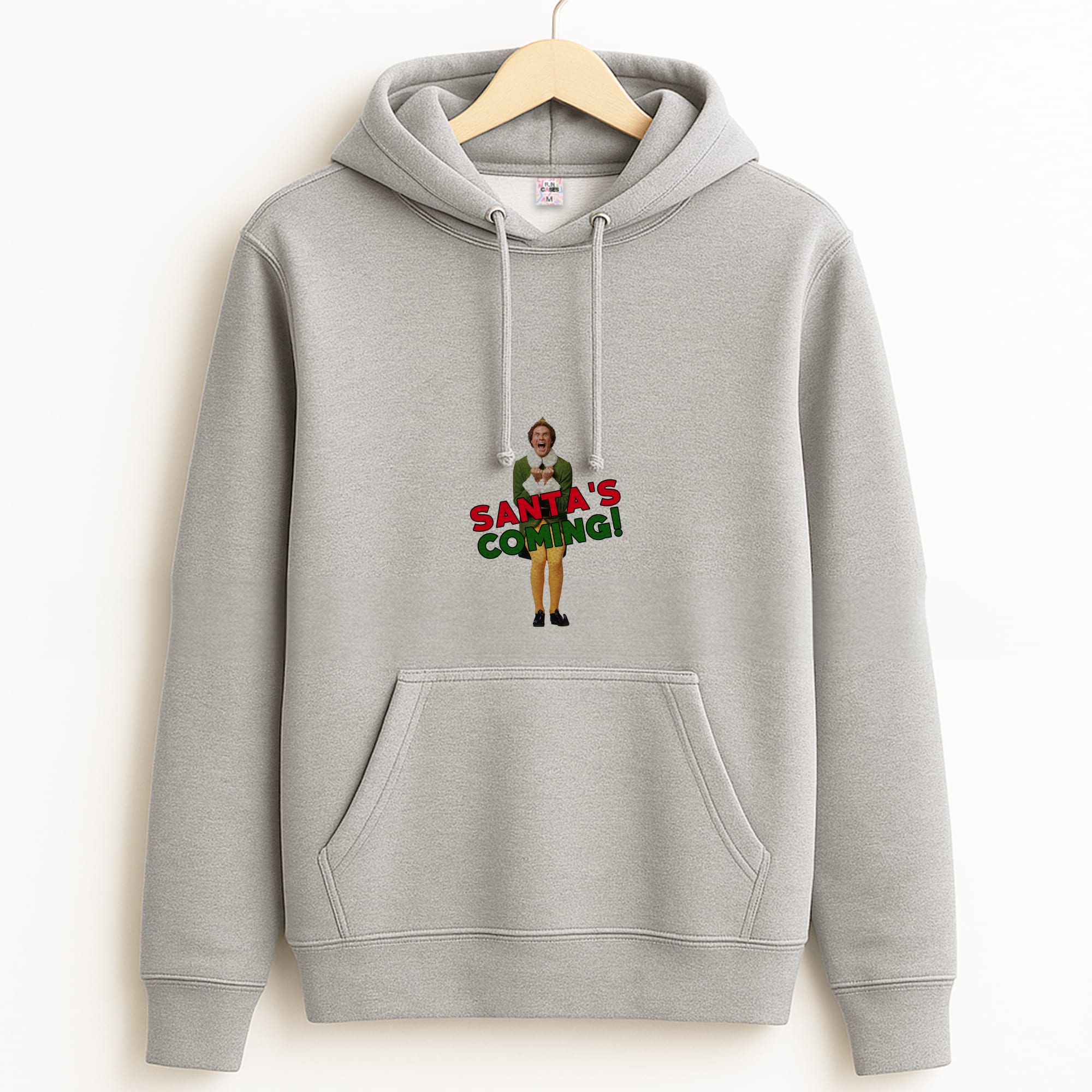 Buddy The Elf - Santa's Coming! Grey Hoodie